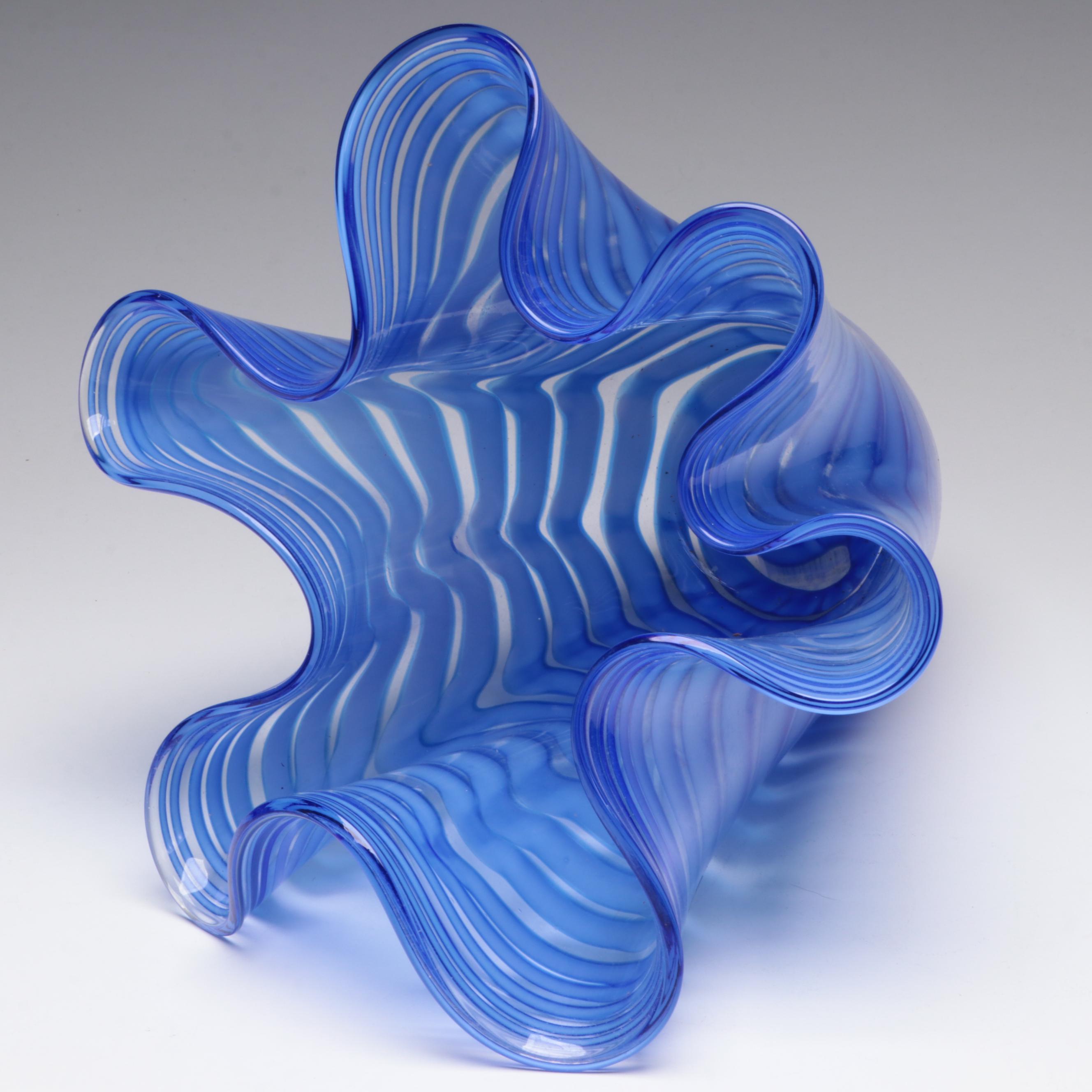 Royal Gallery Polish Art Glass Ruffled Vase