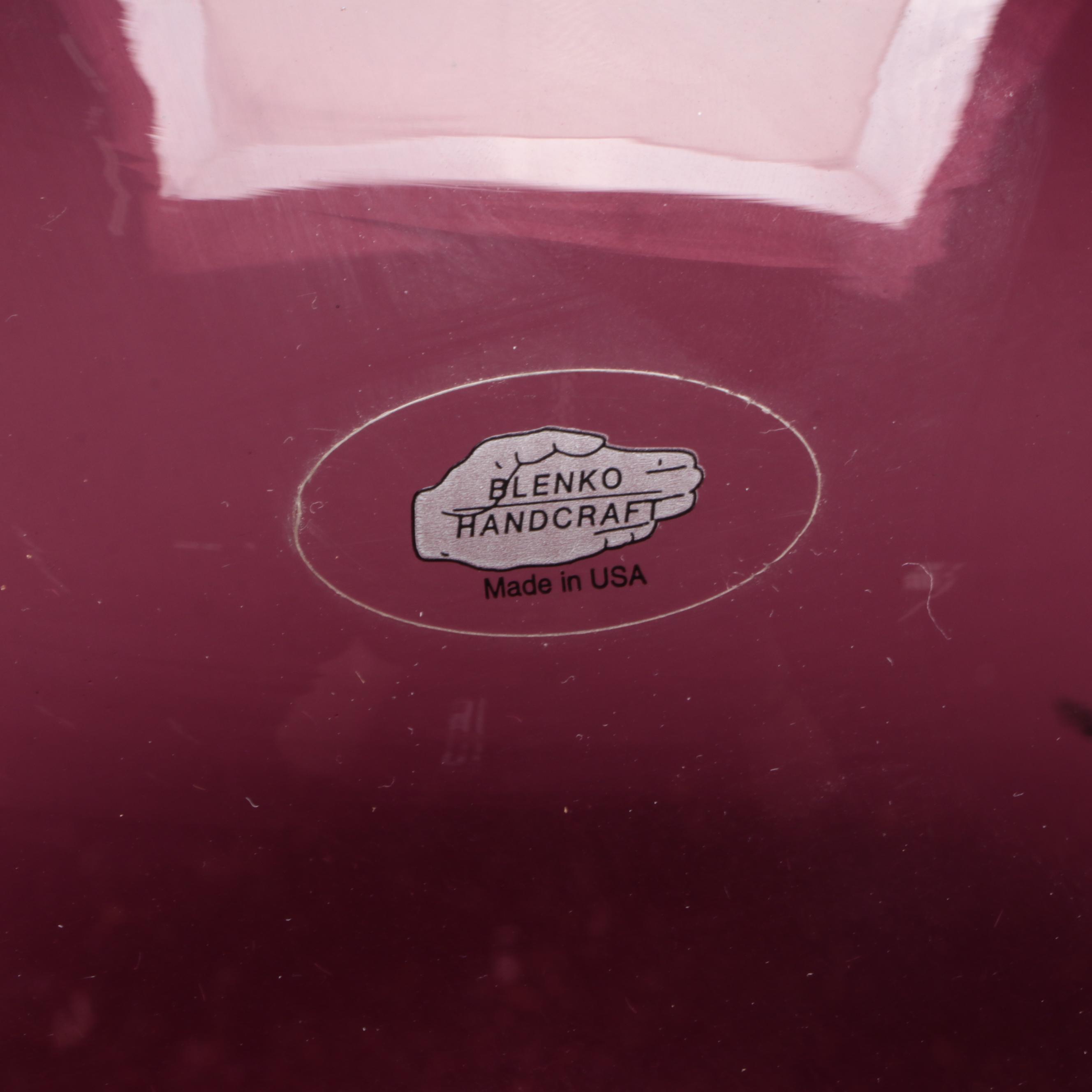 Blenko Handmade Amethyst Glass Rose Bowl