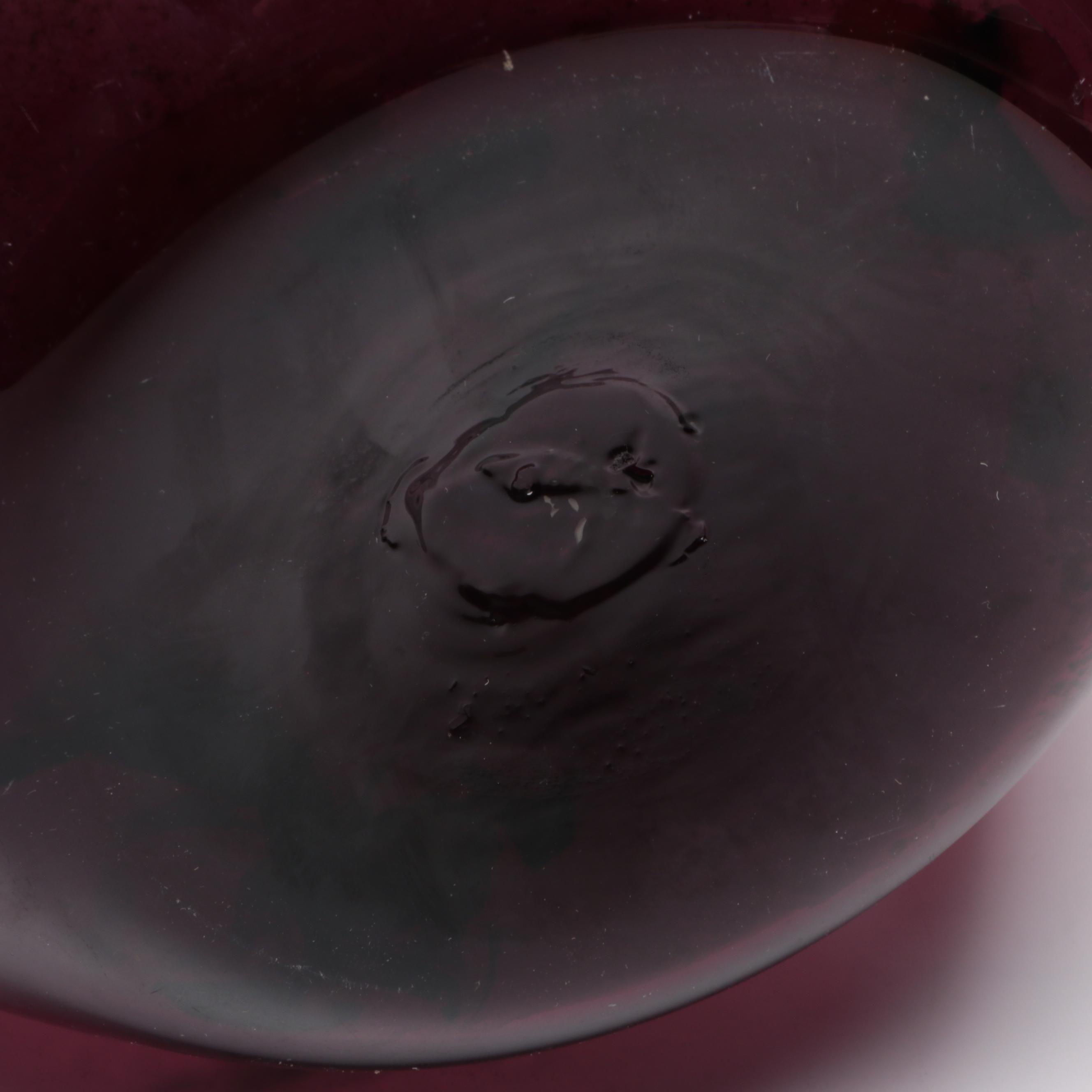 Blenko Handmade Amethyst Glass Rose Bowl