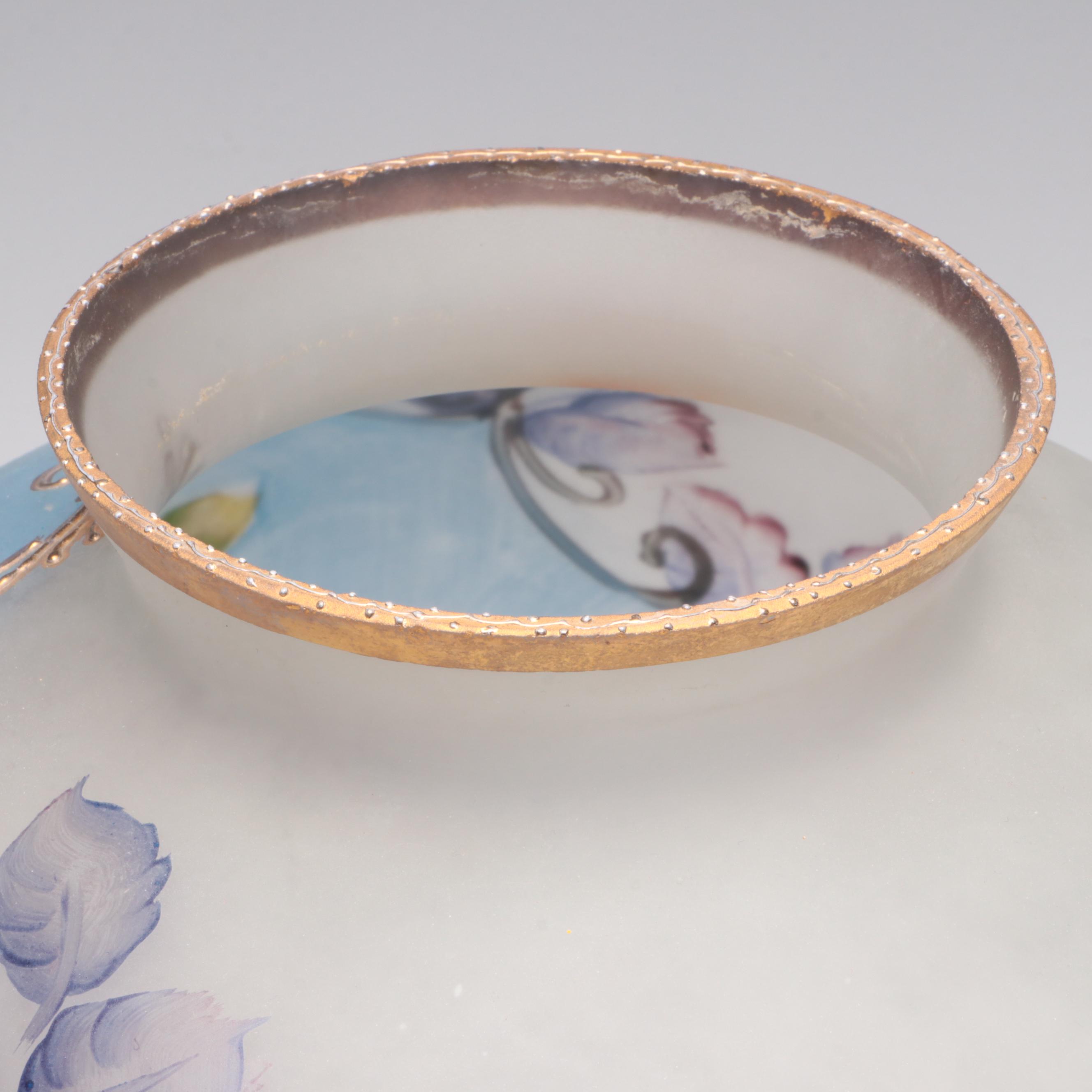 Victorian Style Enamel-Painted Glass Vase