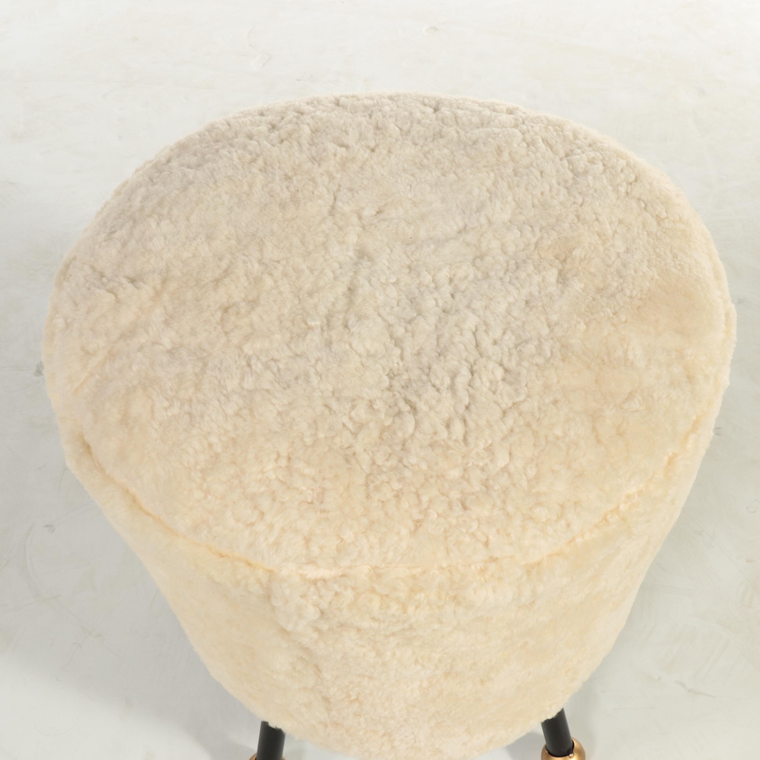 Safavieh Modernist Style Faux Shearling Upholstered Ottoman