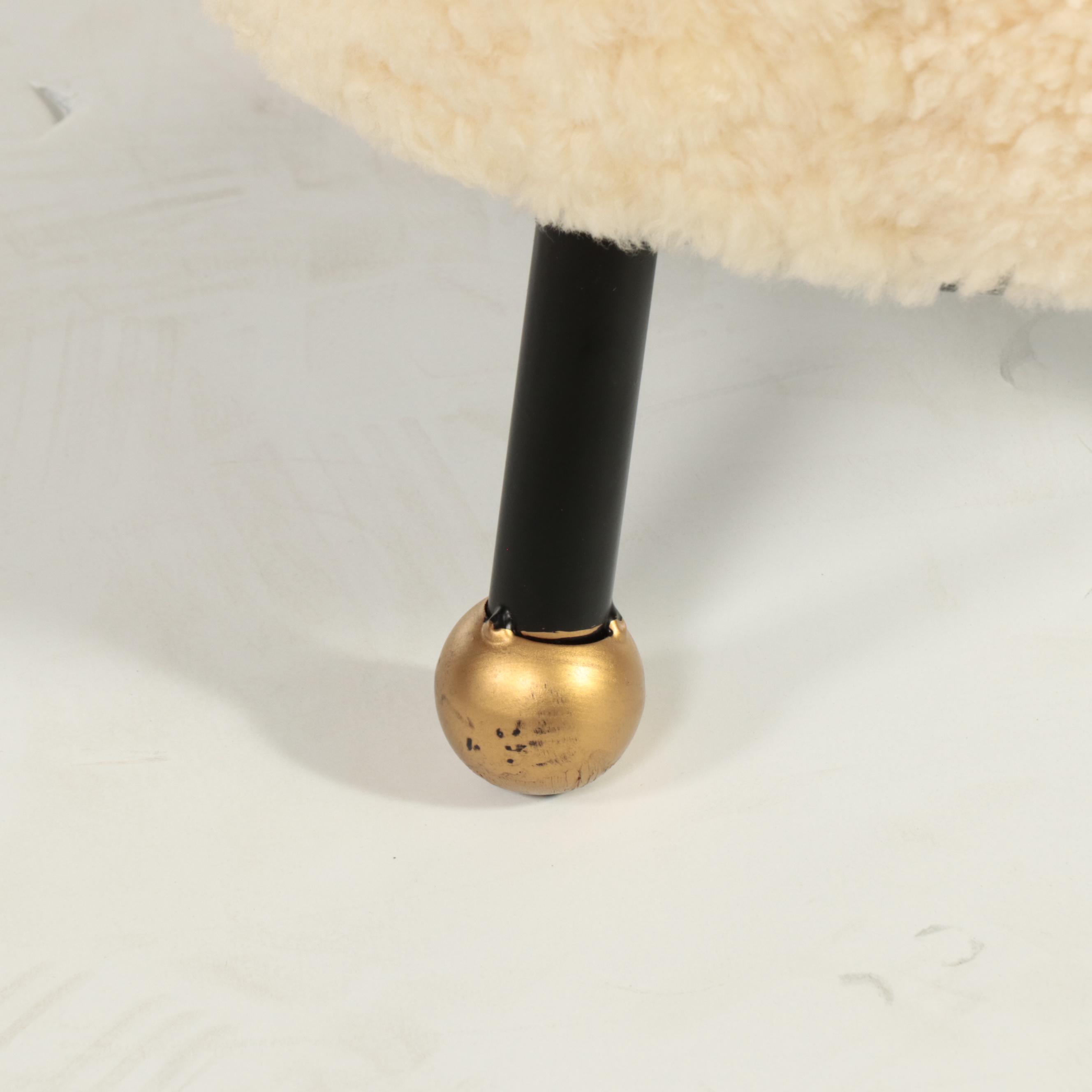 Safavieh Modernist Style Faux Shearling Upholstered Ottoman