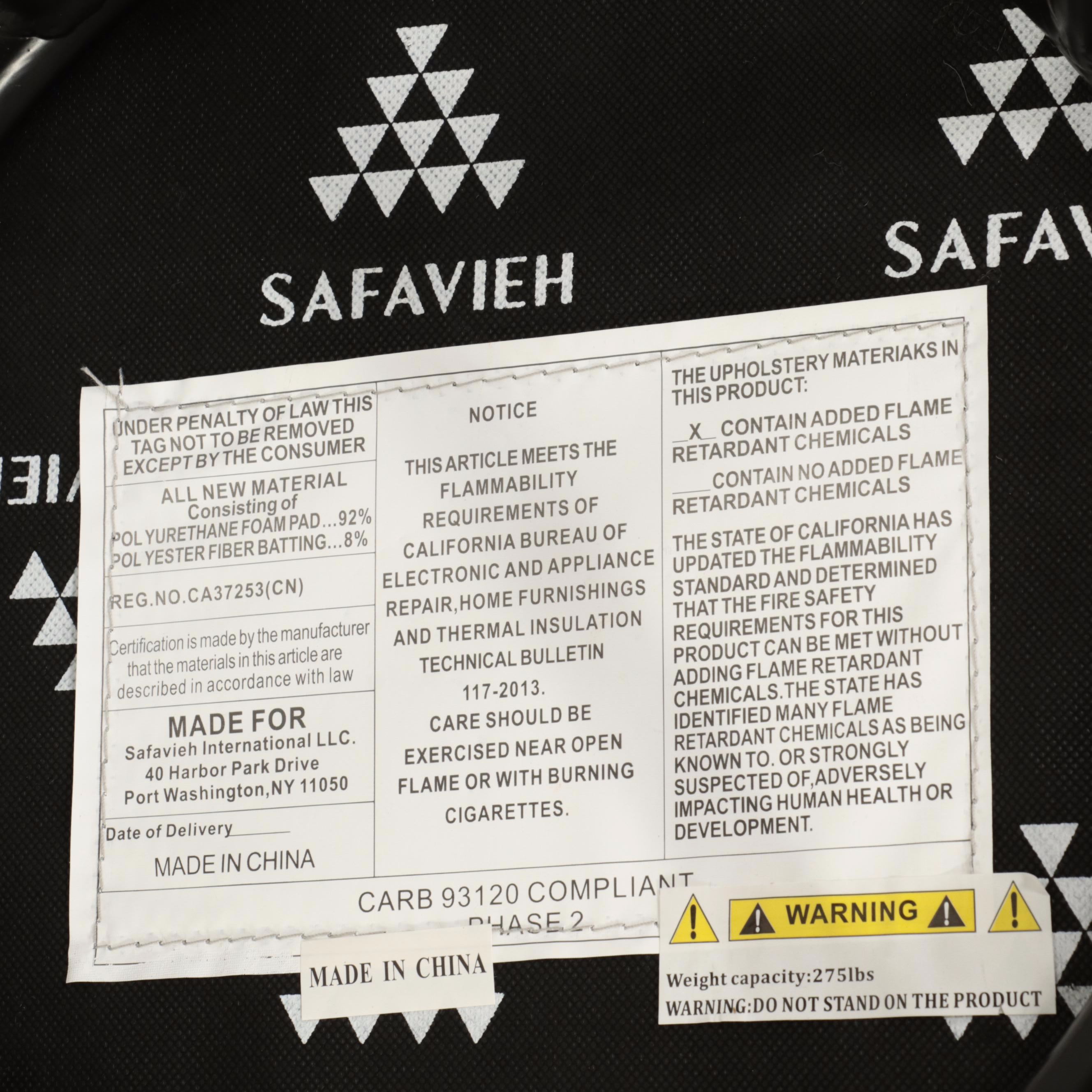 Safavieh Modernist Style Faux Shearling Upholstered Ottoman