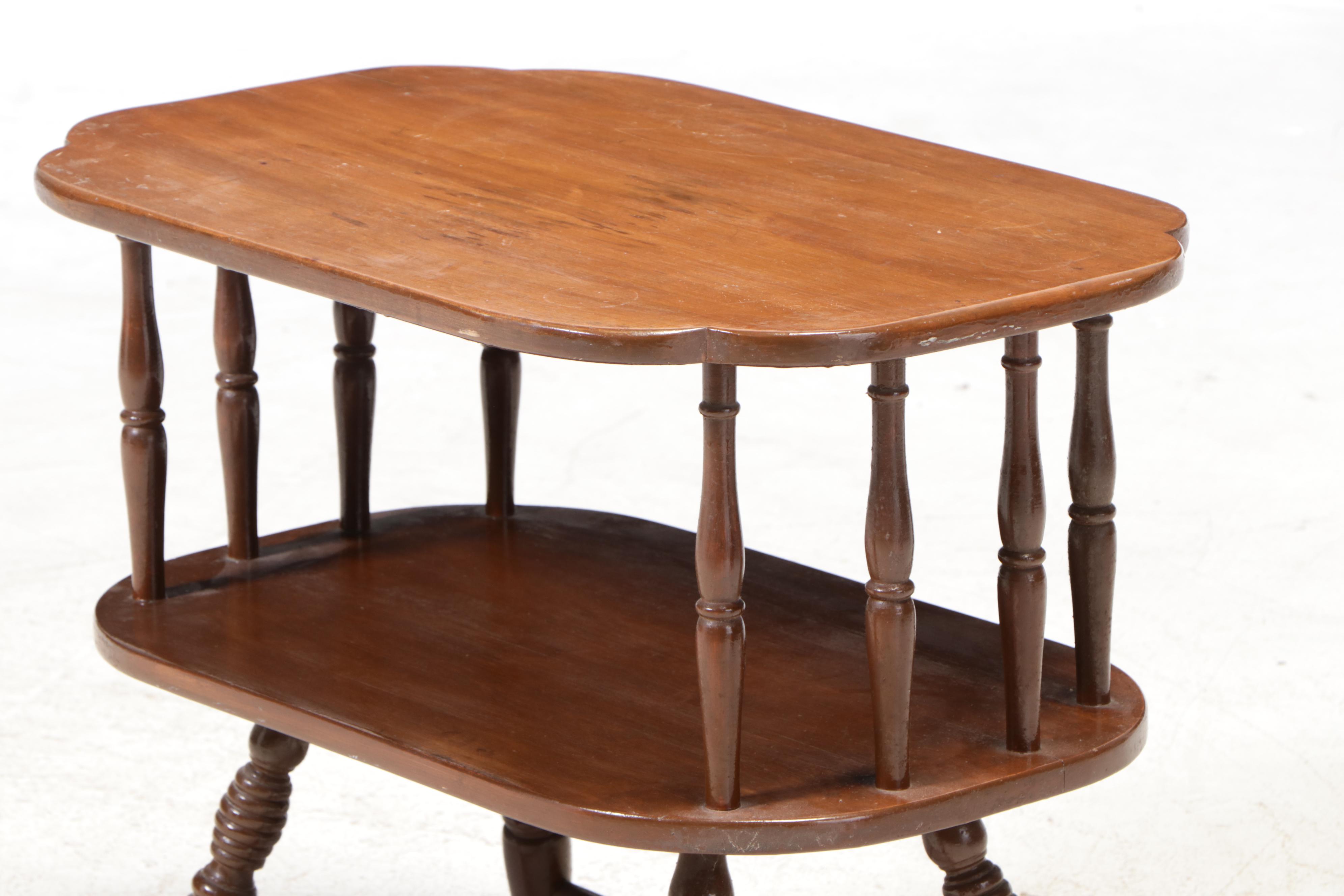 American Colonial Style Maple Tiered Table