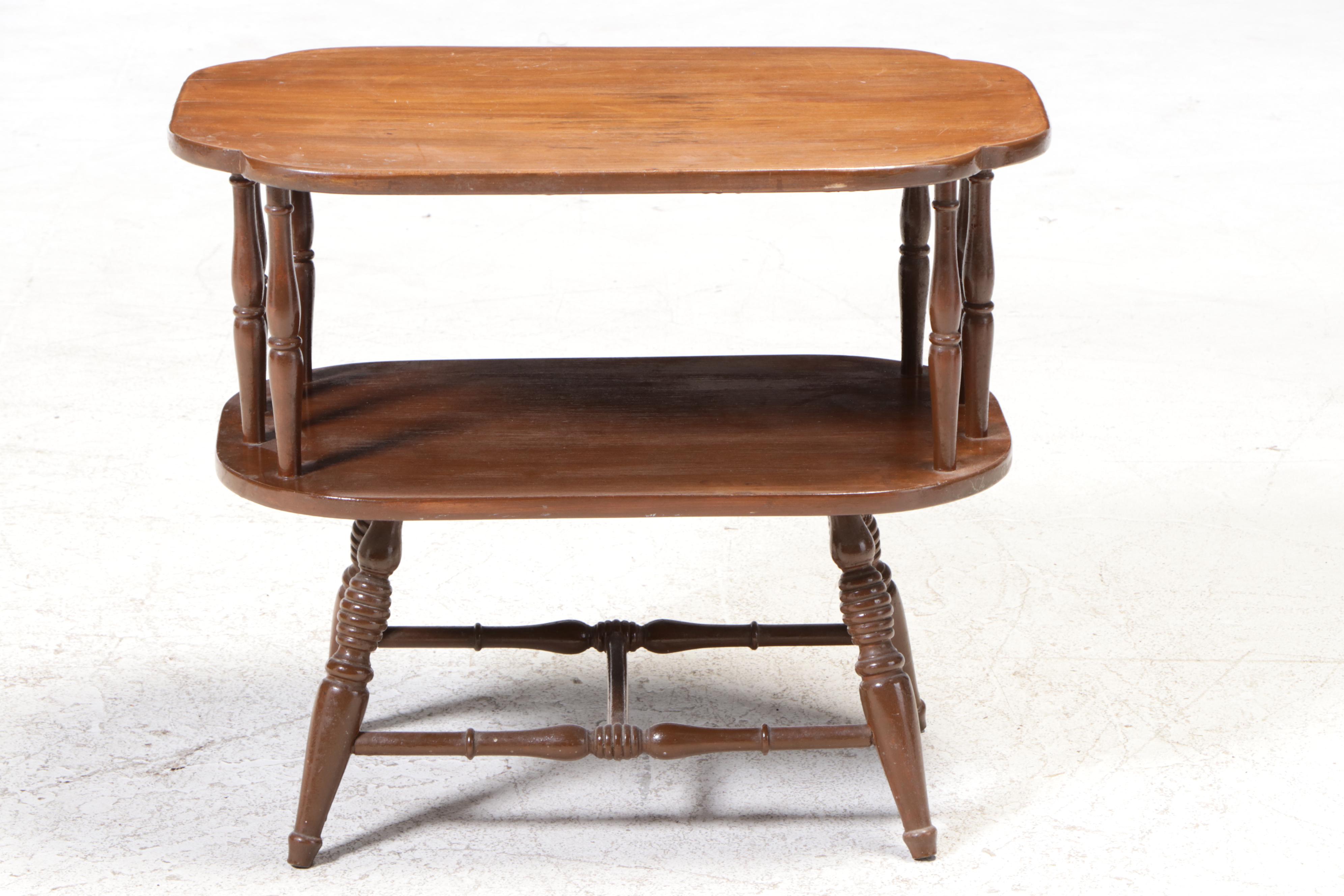 American Colonial Style Maple Tiered Table