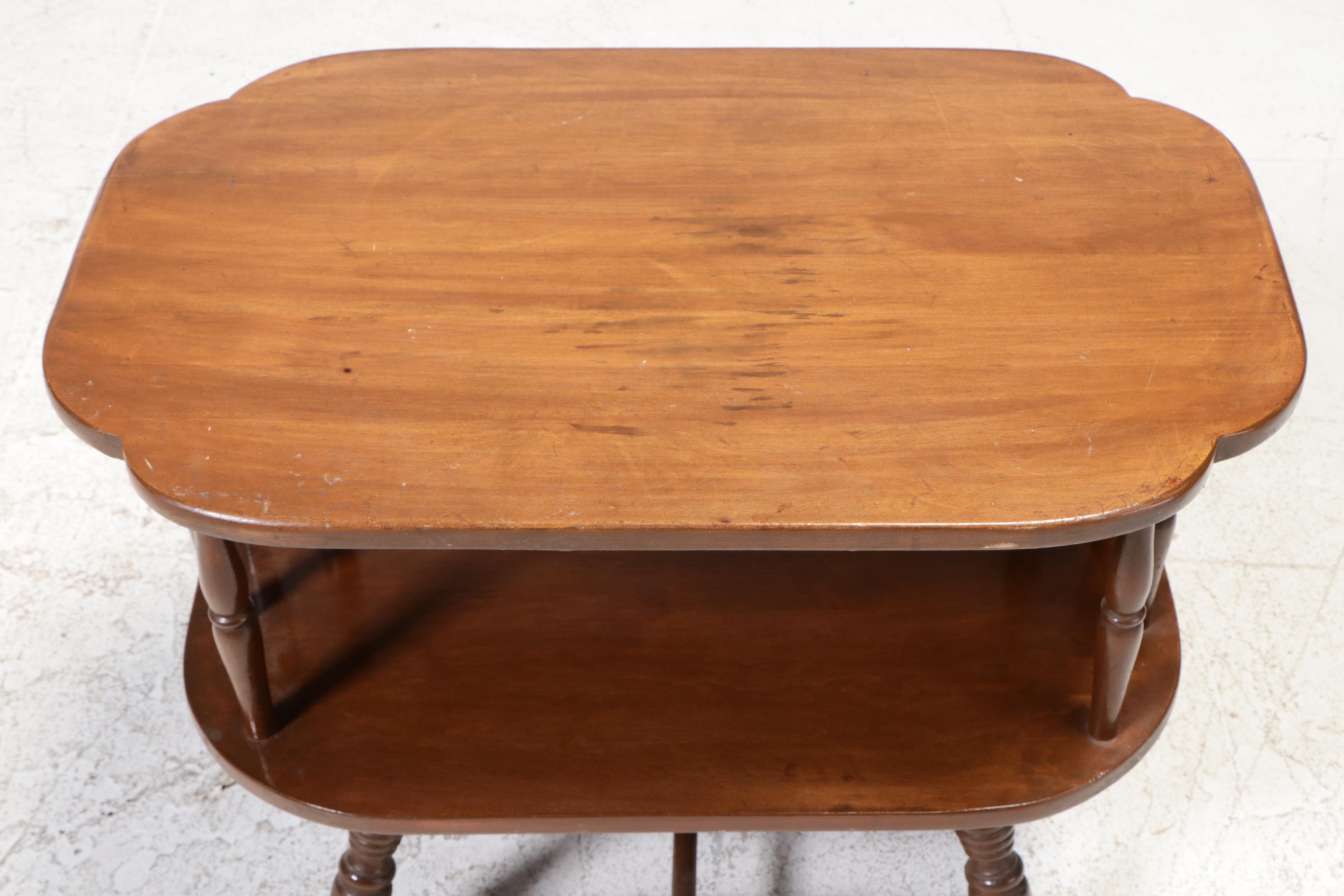 American Colonial Style Maple Tiered Table