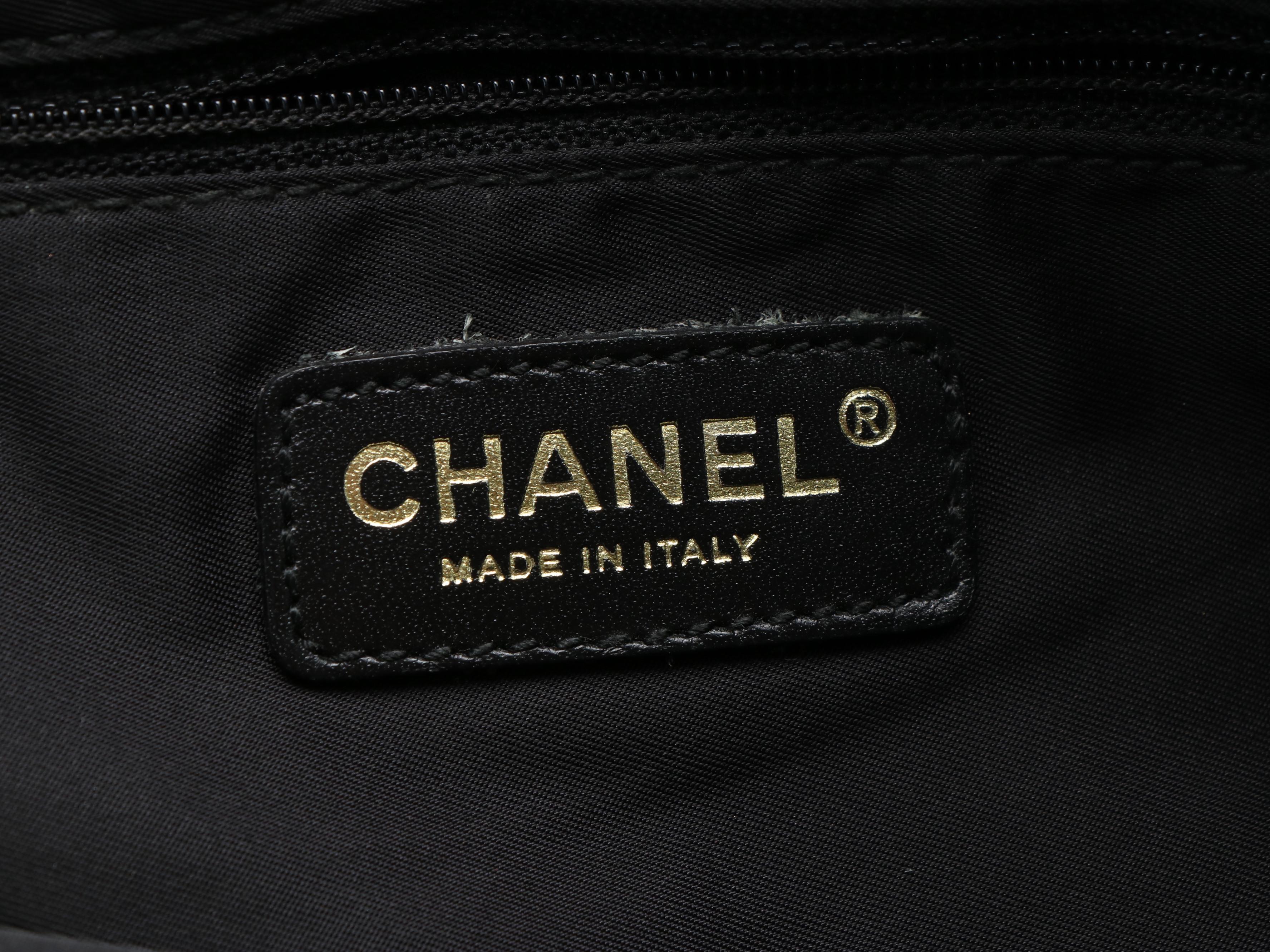 Chanel Black Nylon Jacquard Leather Tote Bag