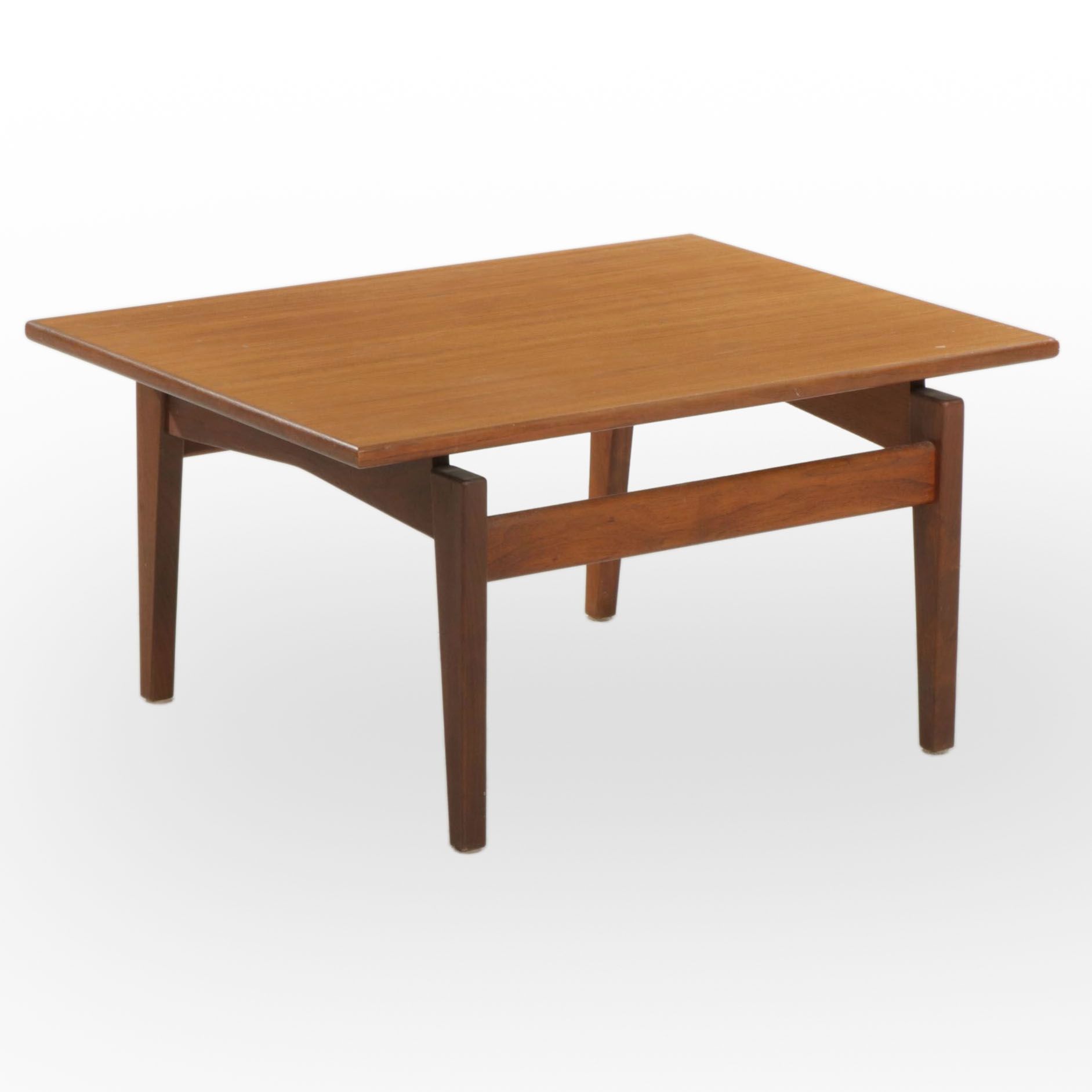 Jens Risom Mid Century Modern Walnut Floating Top Side Table