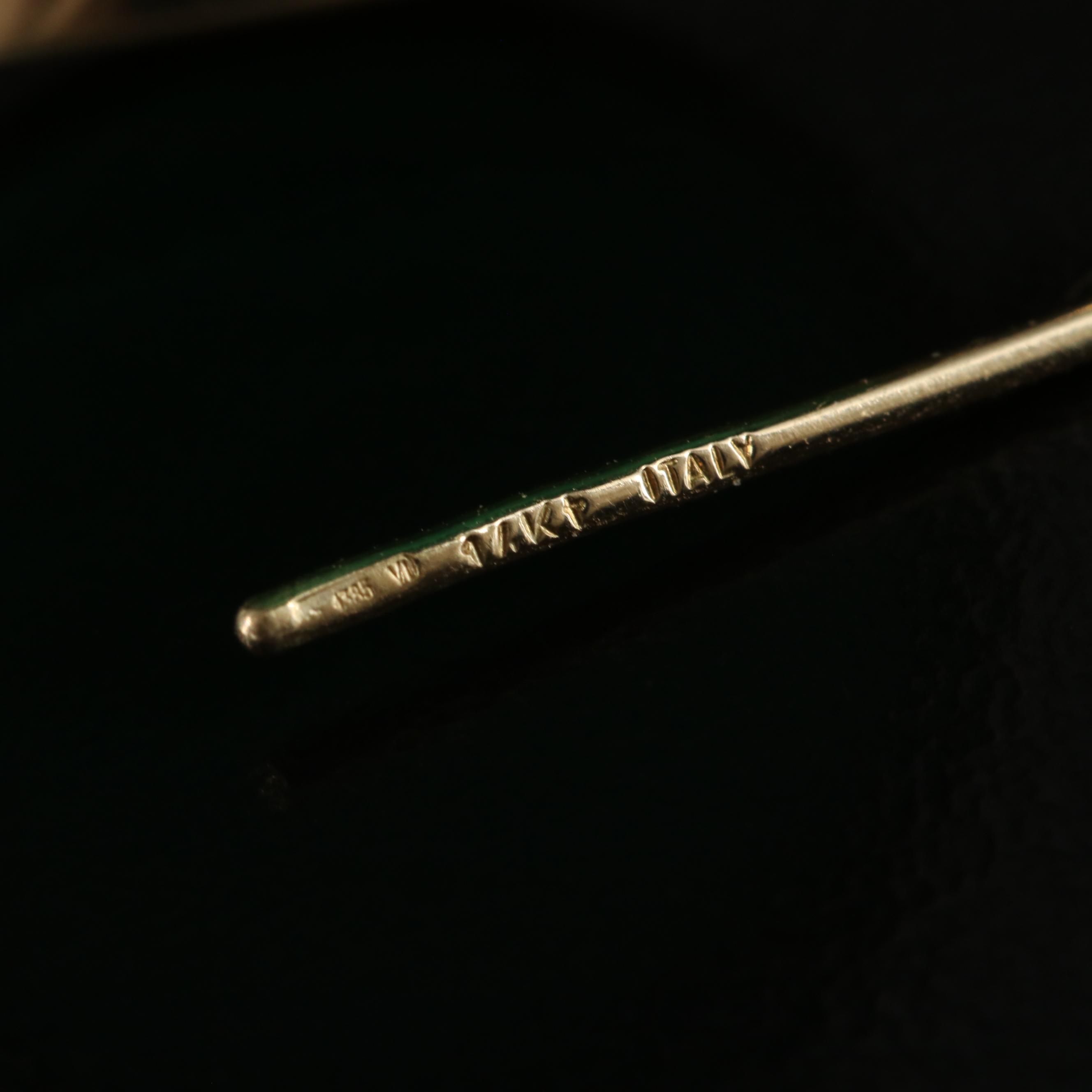 Italian 14K Glass Intaglio Drop Earrings