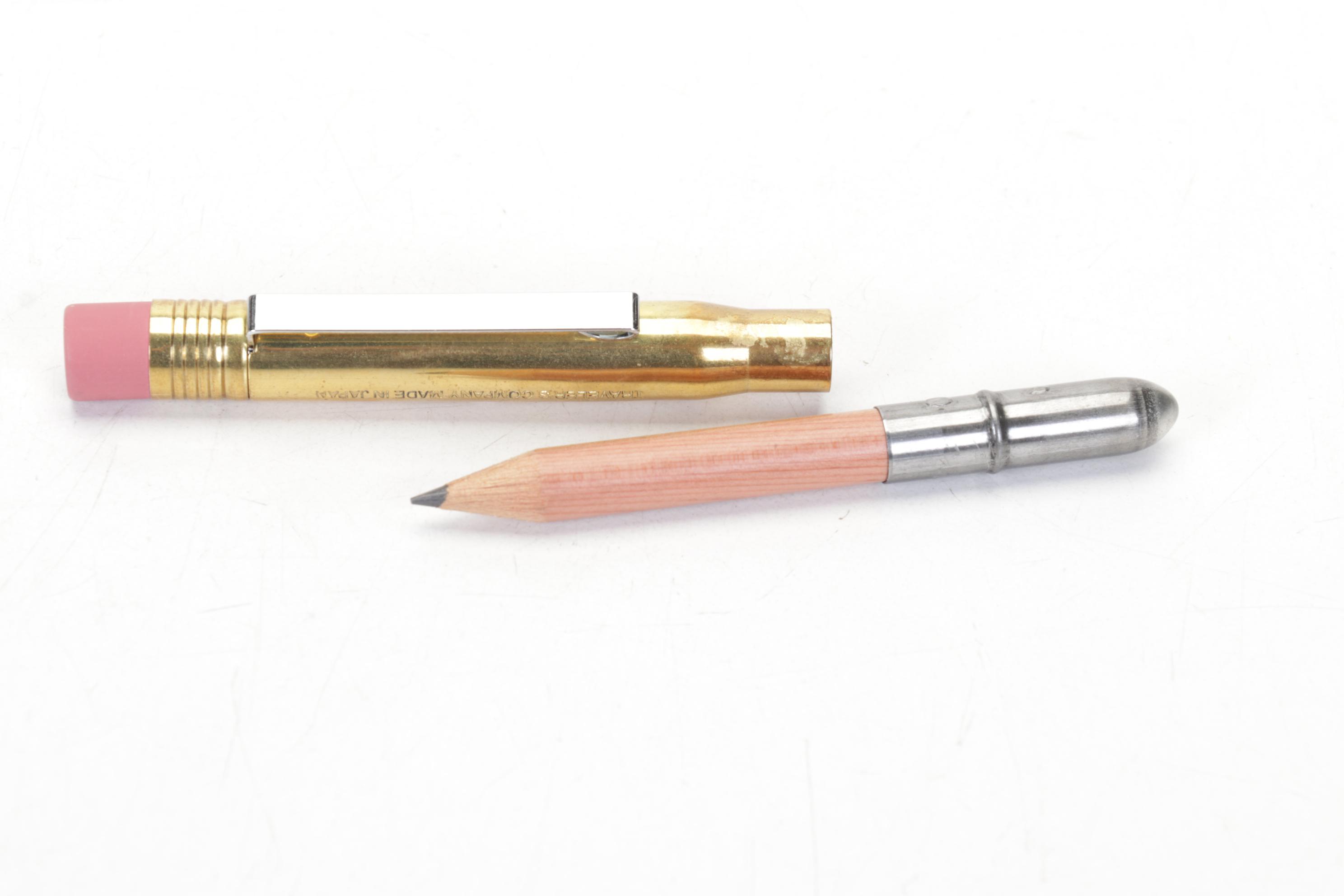 Traveler's Company and Prada Collaboration Brass Travel Pencil and Logo Charm