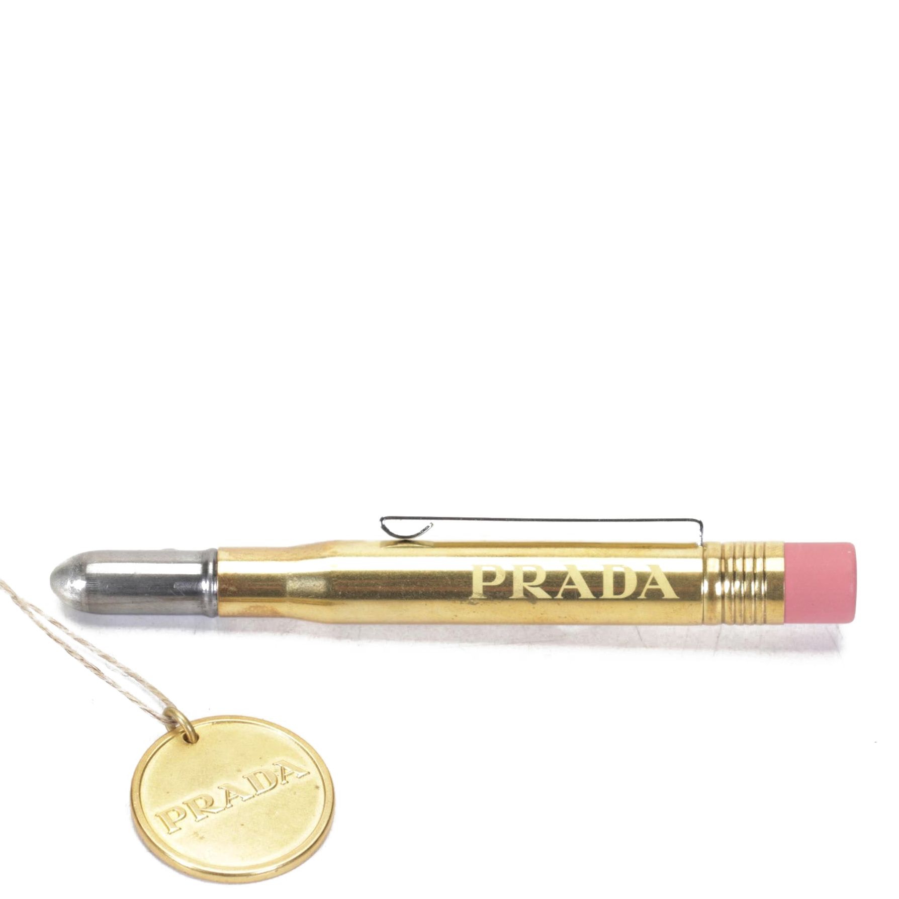Traveler's Company and Prada Collaboration Brass Travel Pencil and Logo Charm