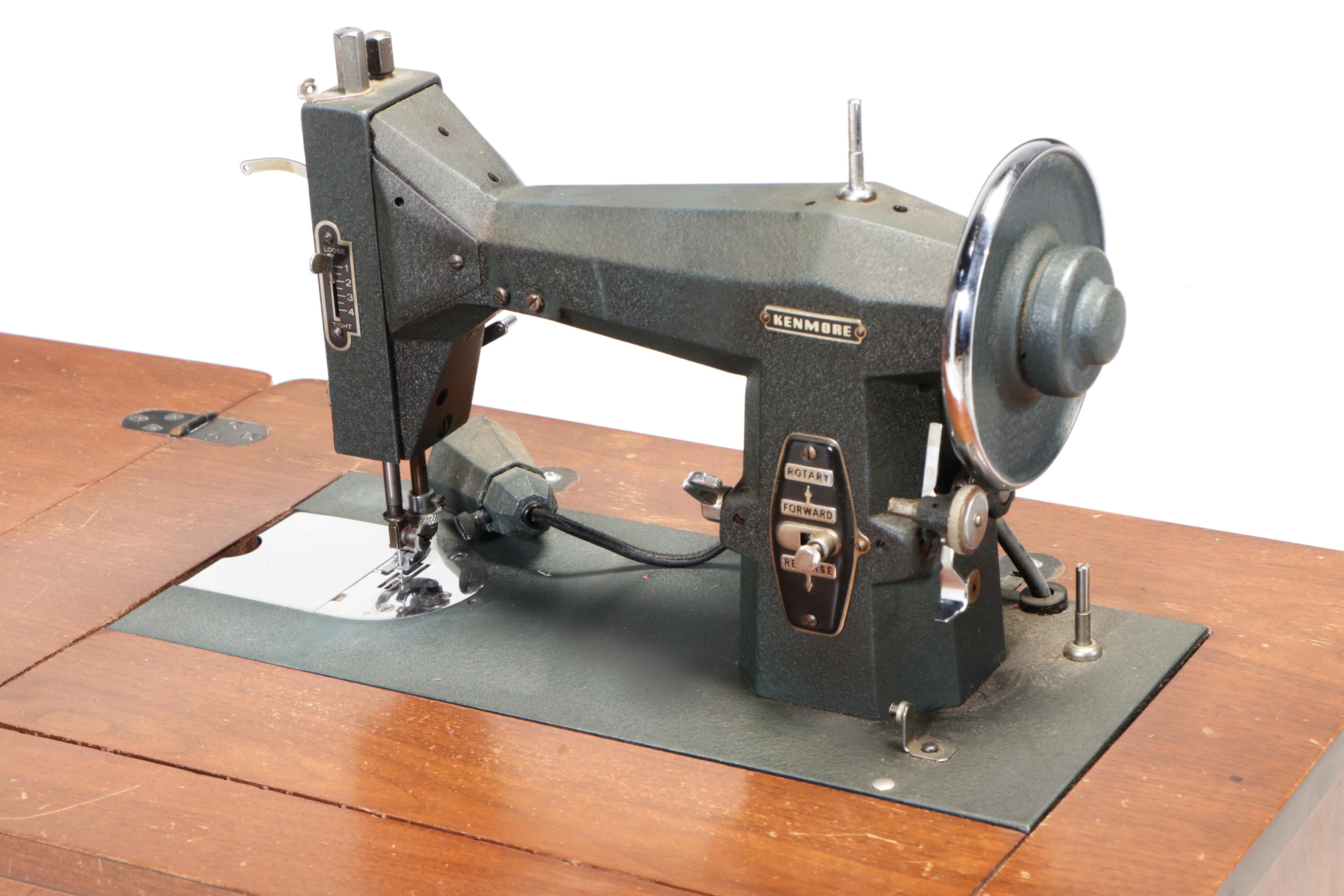 Kenmore E-6354 Electric Sewing Machine with Table, Mid-20th Century