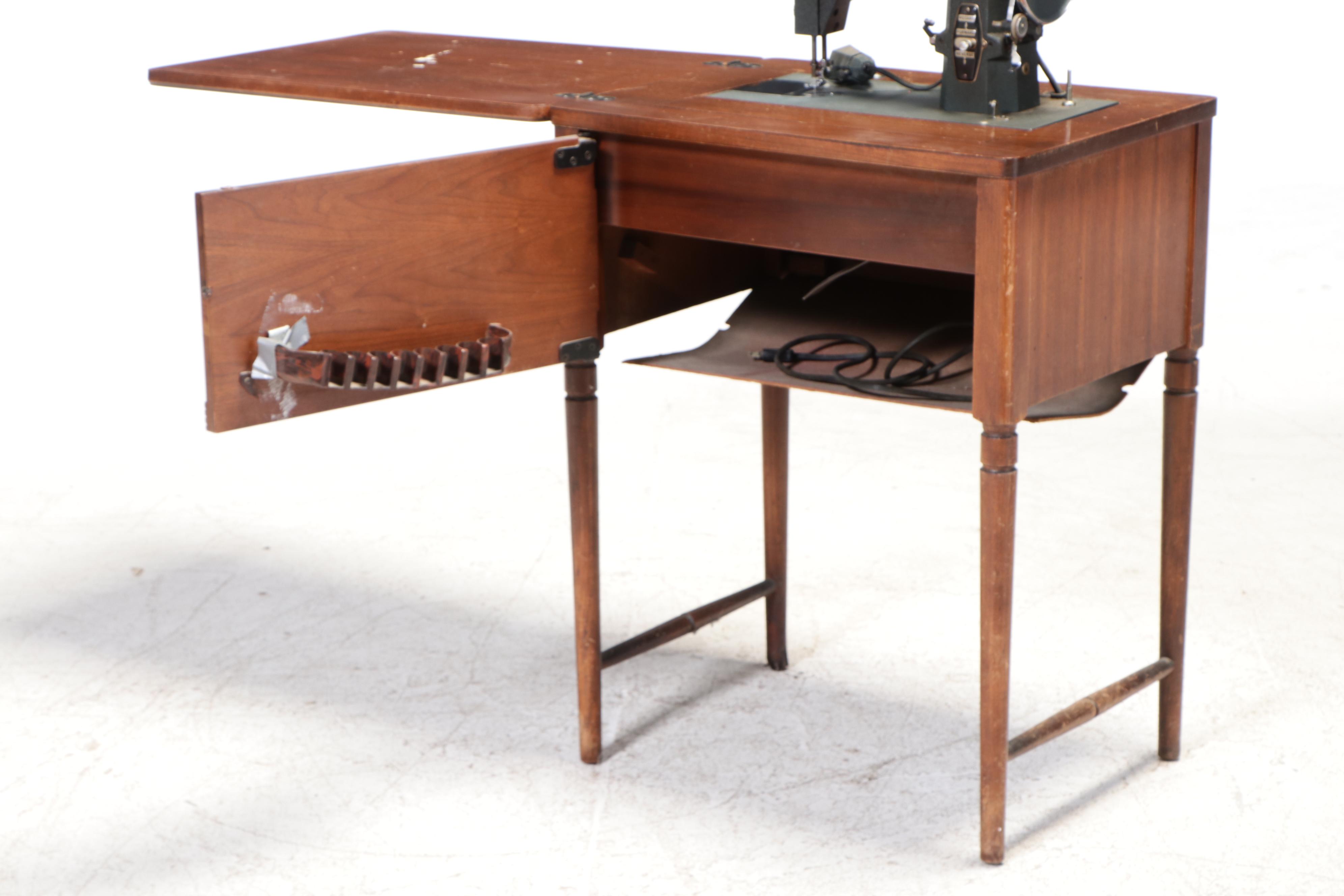 Kenmore E-6354 Electric Sewing Machine with Table, Mid-20th Century