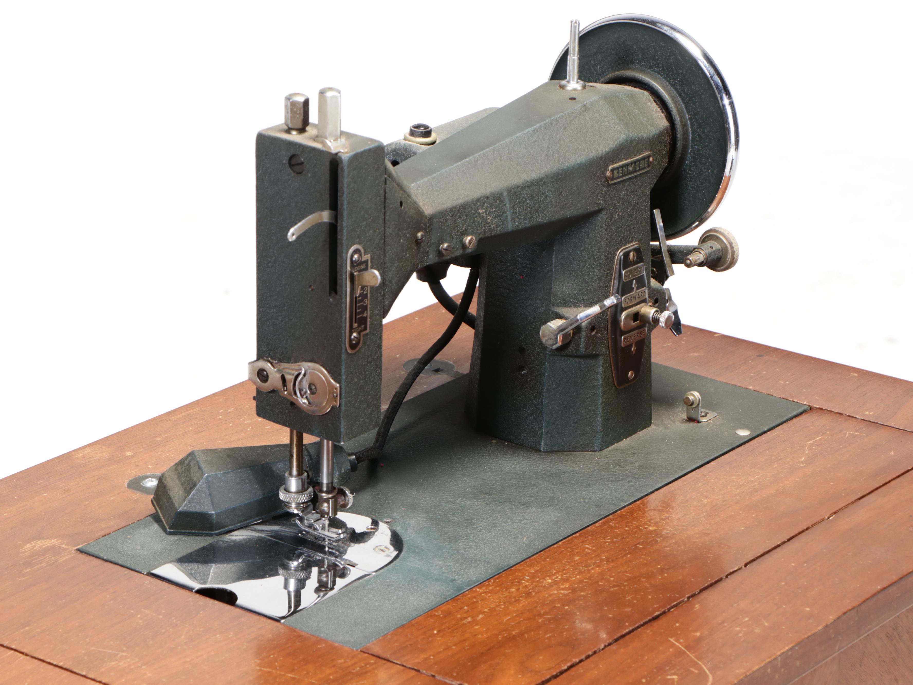 Kenmore E-6354 Electric Sewing Machine with Table, Mid-20th Century