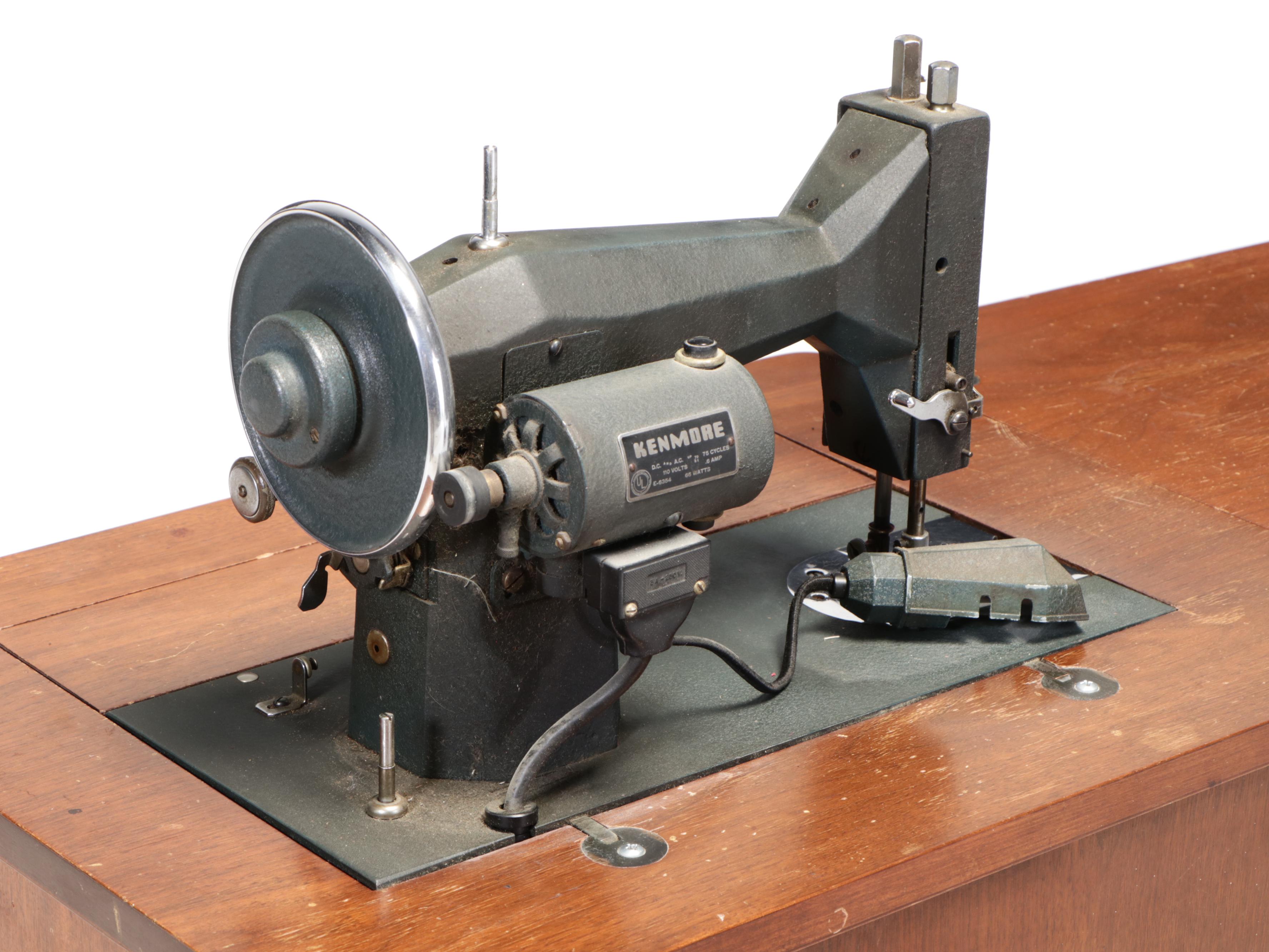 Kenmore E-6354 Electric Sewing Machine with Table, Mid-20th Century