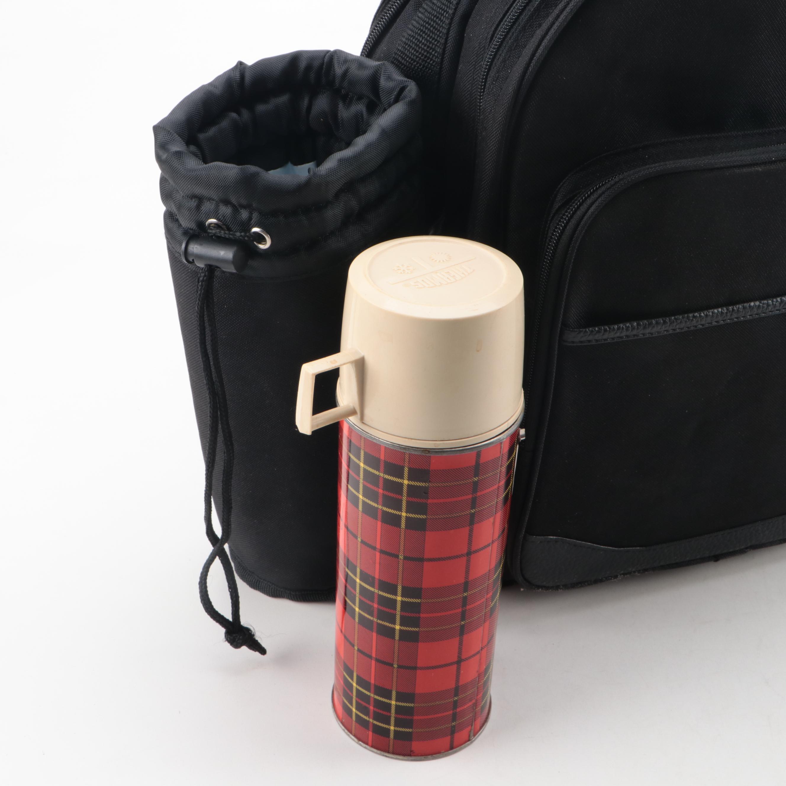 Contemporary Backpack Picnic Set for Four with Blanket EBTH