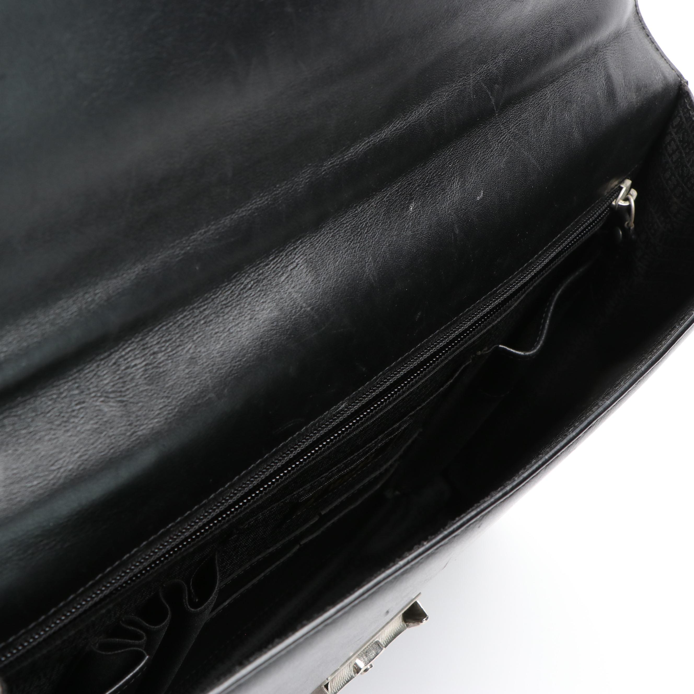 Versace Black Leather Briefcase