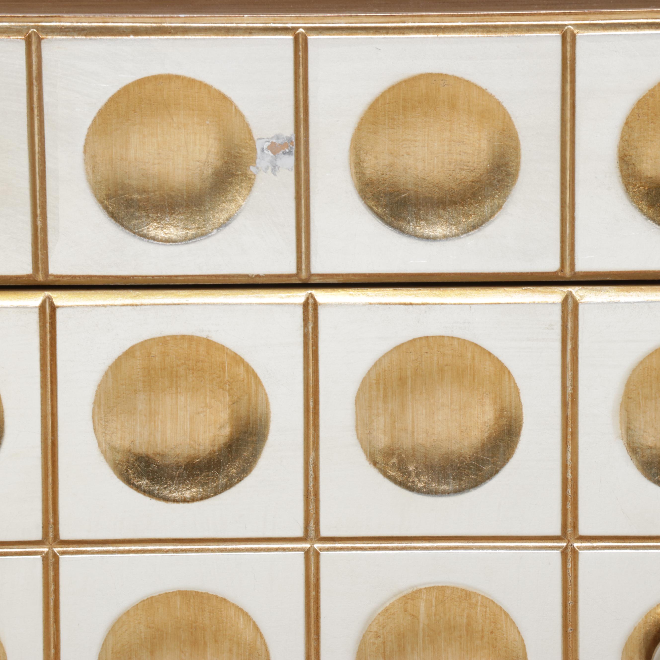 Neuu Design Emporium Modernist Style Silver and Gold Finished Cubed Credenza