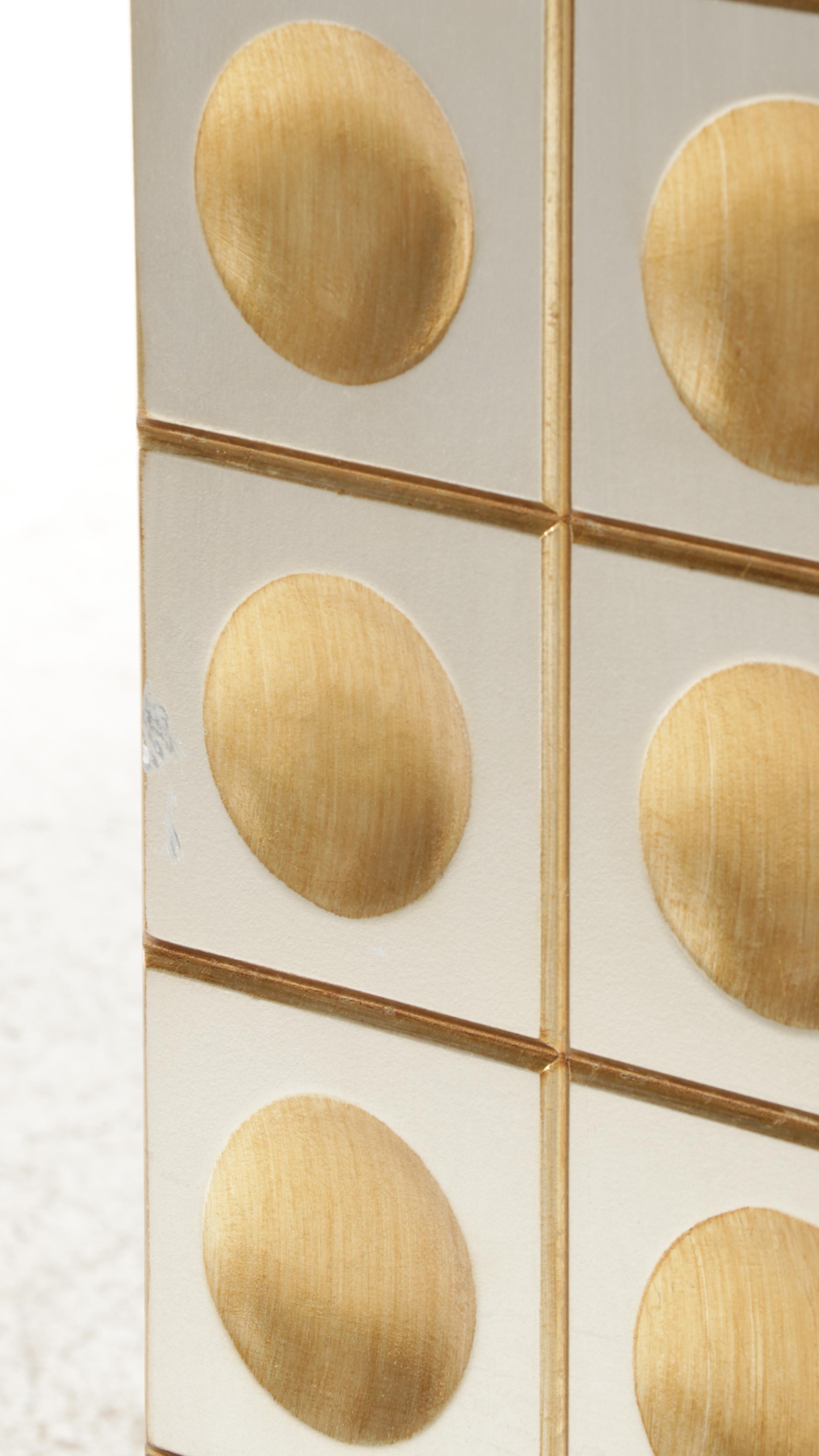 Neuu Design Emporium Modernist Style Silver and Gold Finished Cubed Credenza