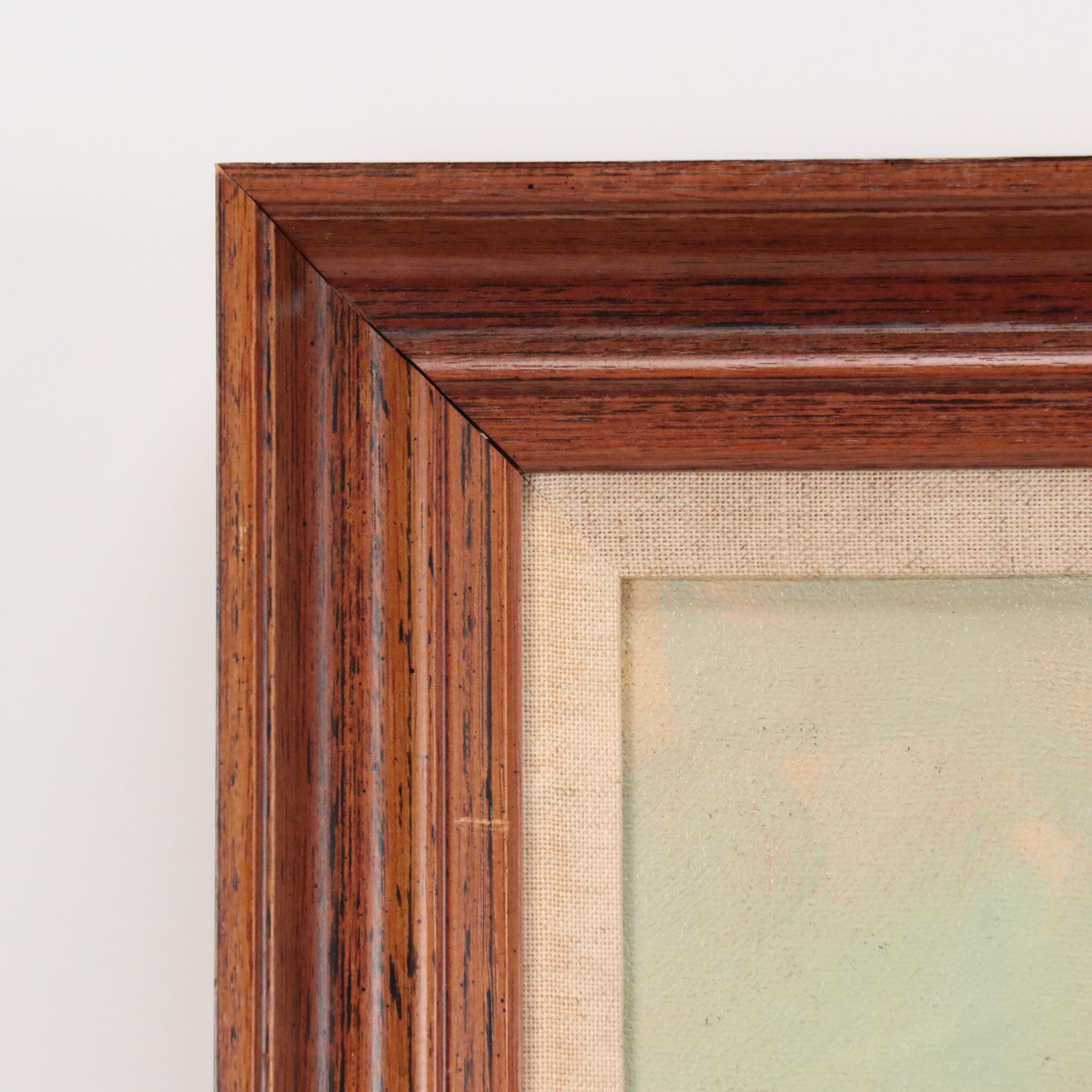 James A. Mitchell Oil Painting of Two Ships