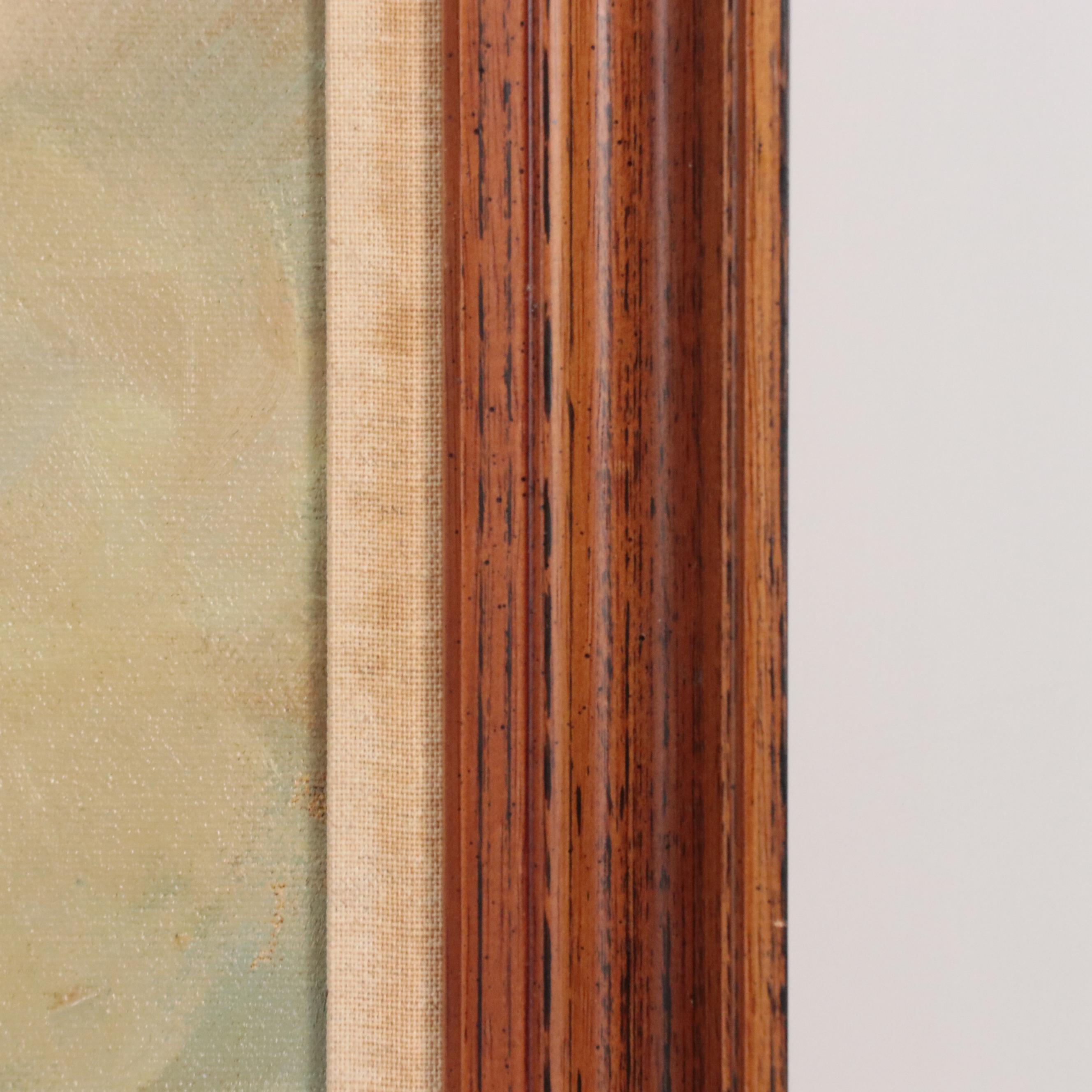 James A. Mitchell Oil Painting of Two Ships