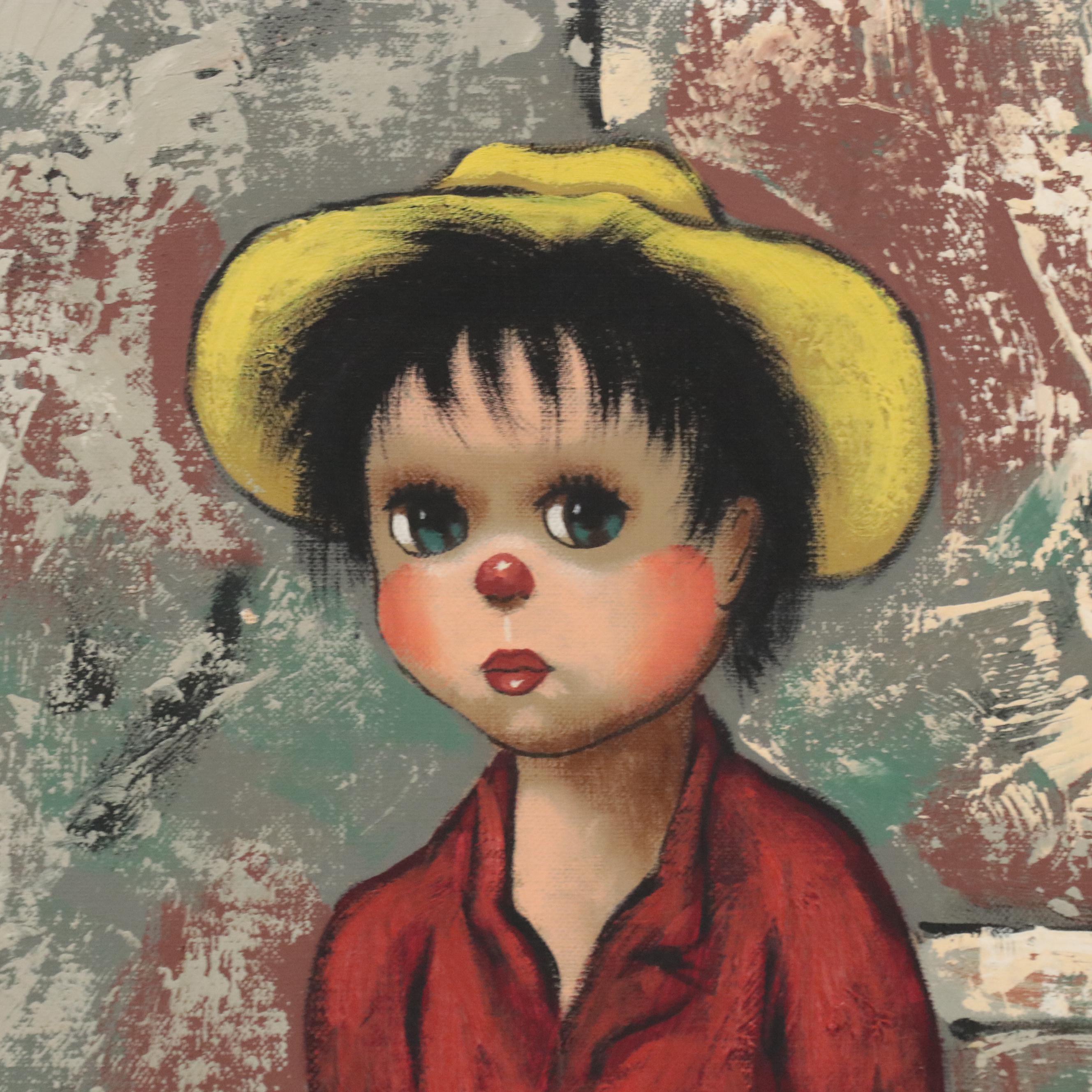 Bollini Oil Painting of Young Boy and Dog