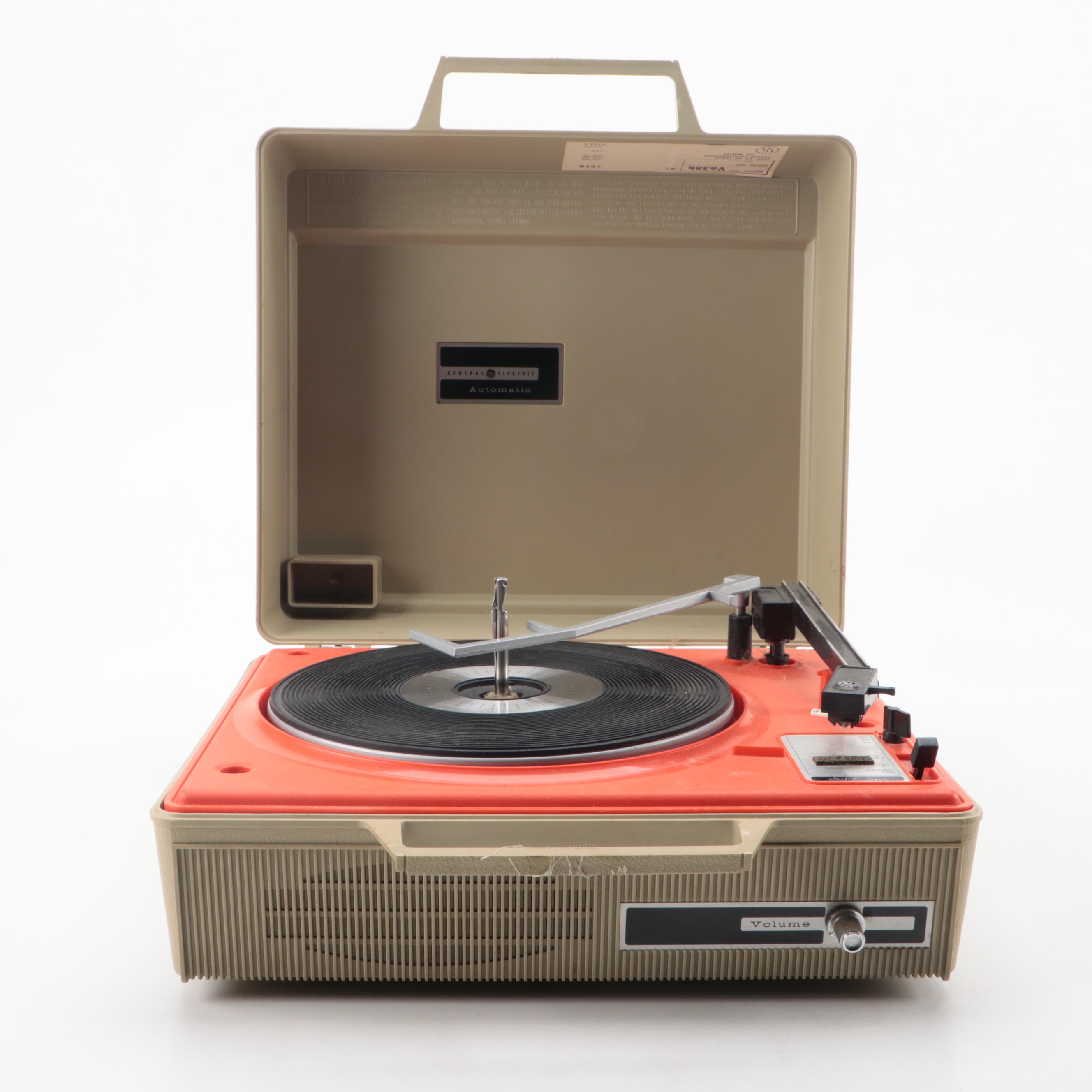General Electric Automatic Portable Record Player, Mid-20th Century