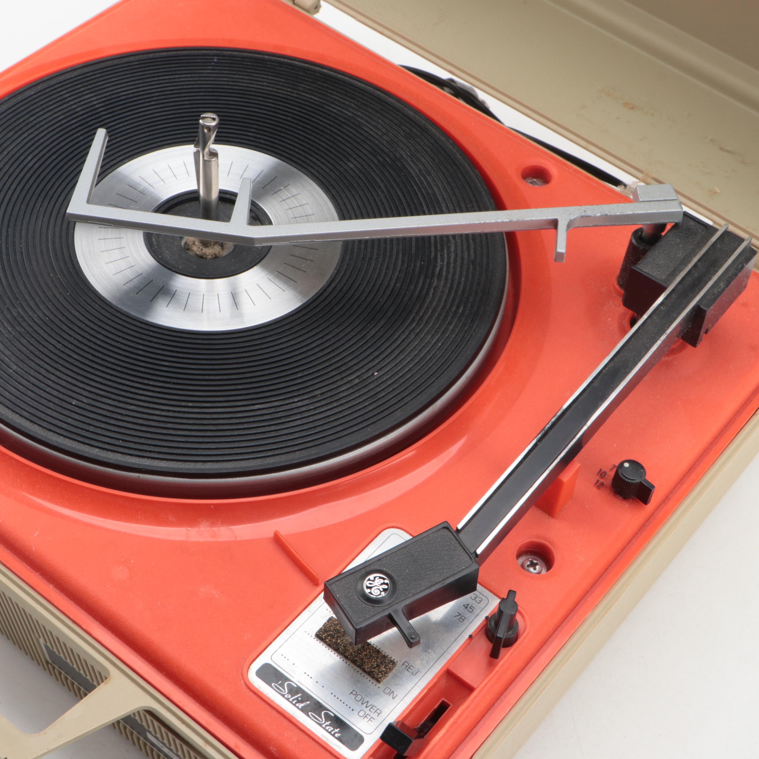 General Electric Automatic Portable Record Player, Mid-20th Century