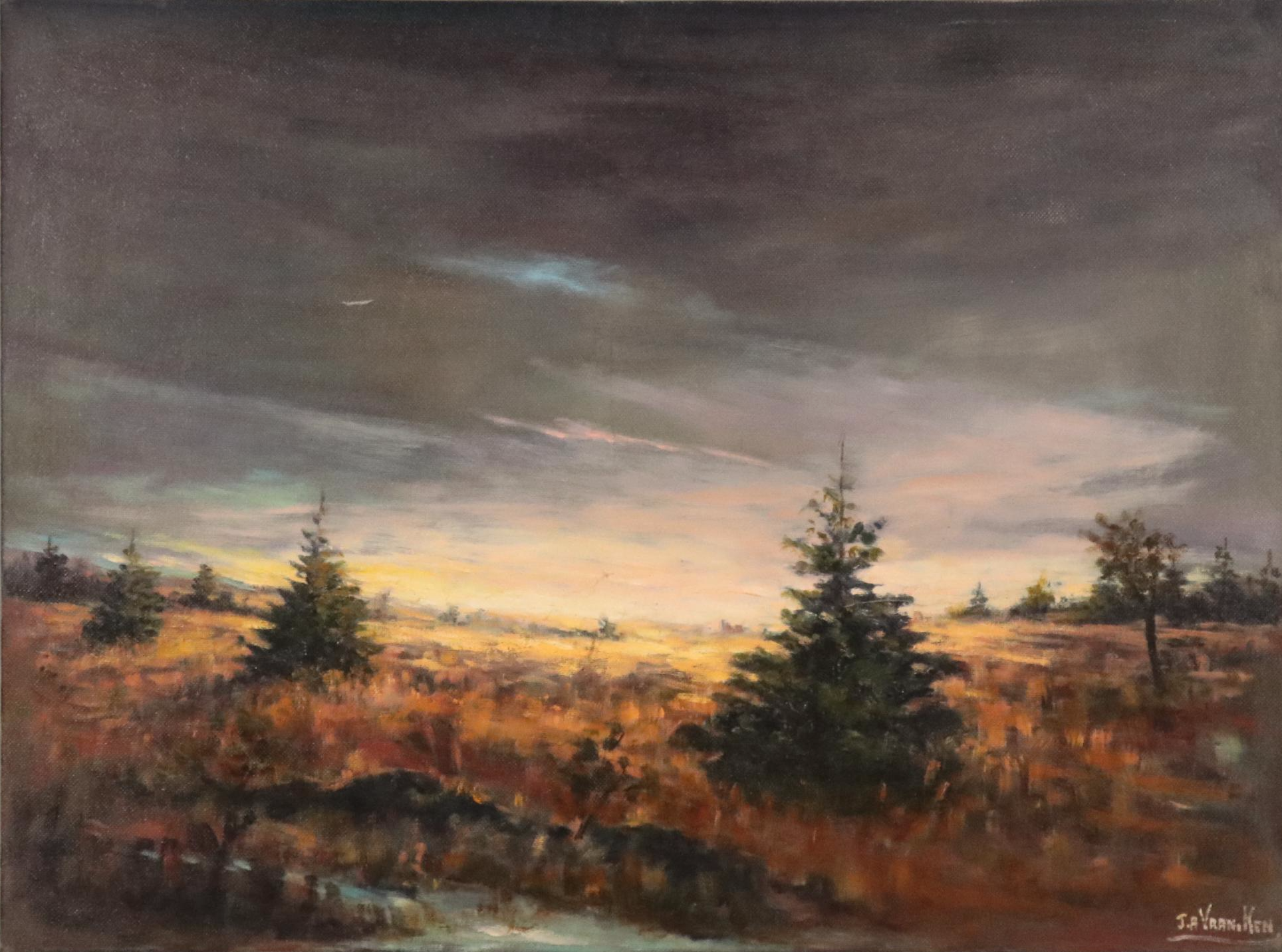 Sunset Landscape Oil Painting