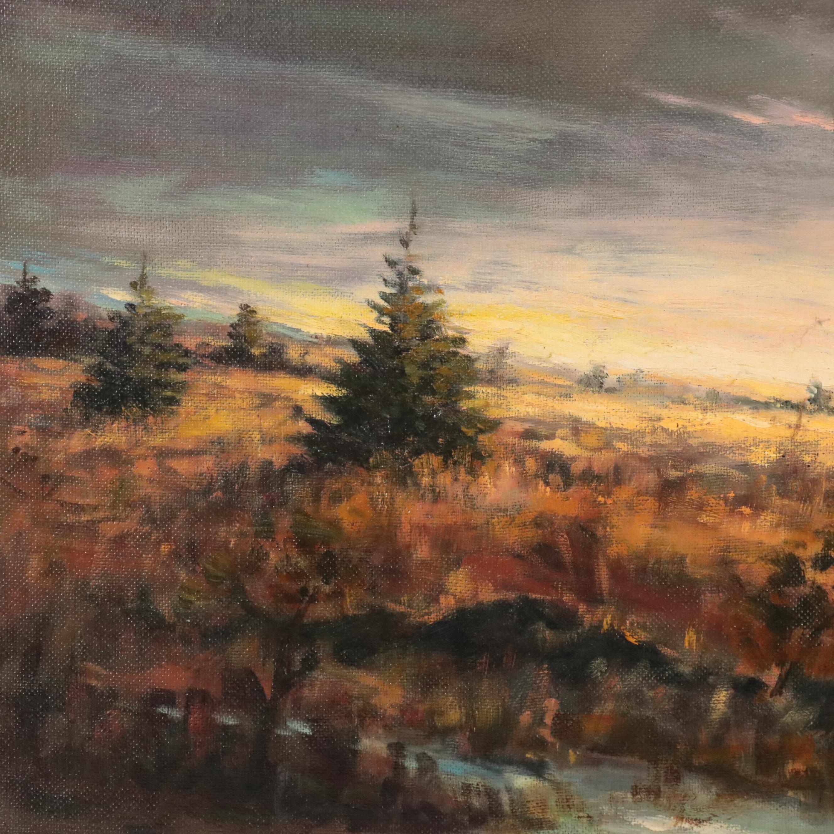 Sunset Landscape Oil Painting