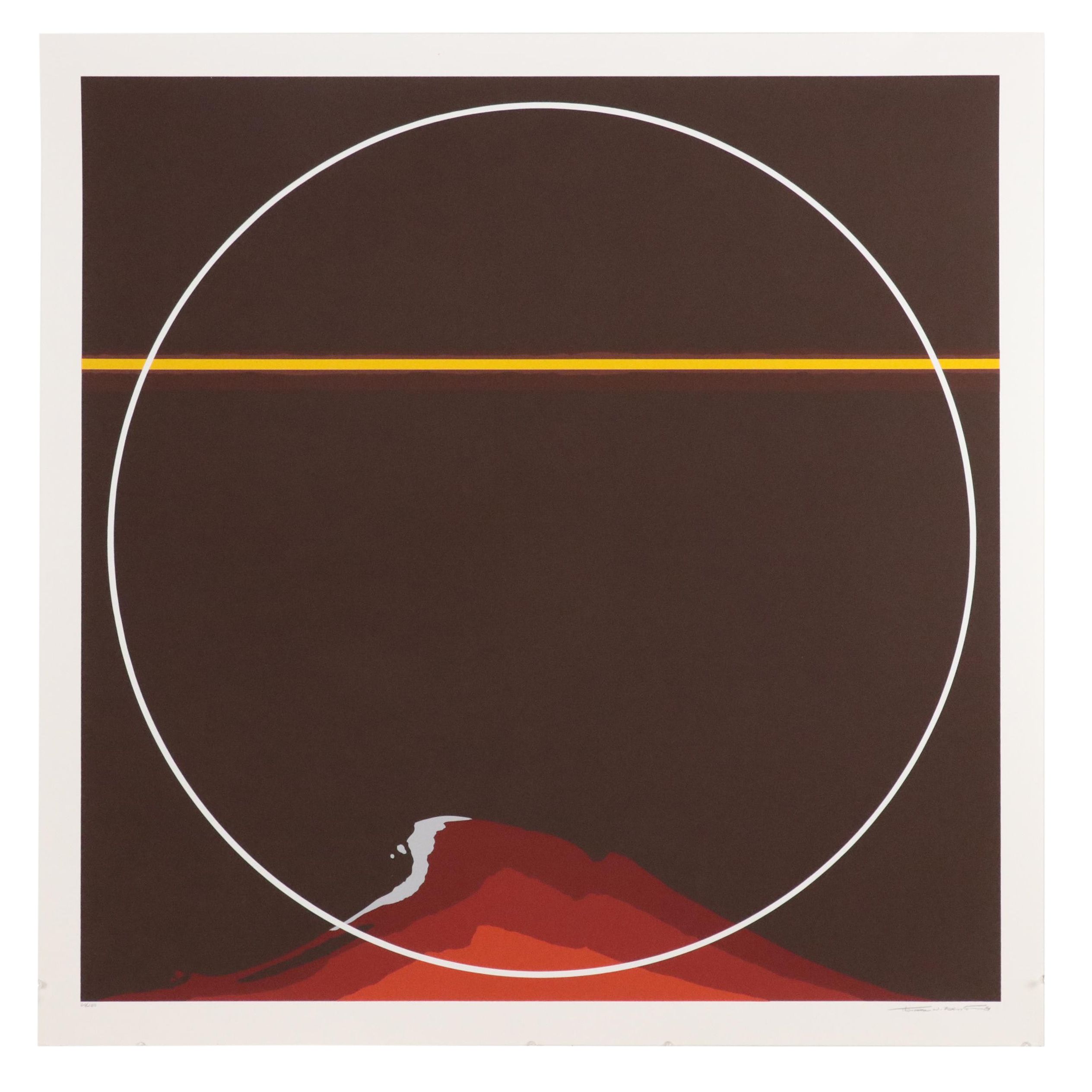 Thomas Whelan Benton Serigraph "Red Mountain," 1981