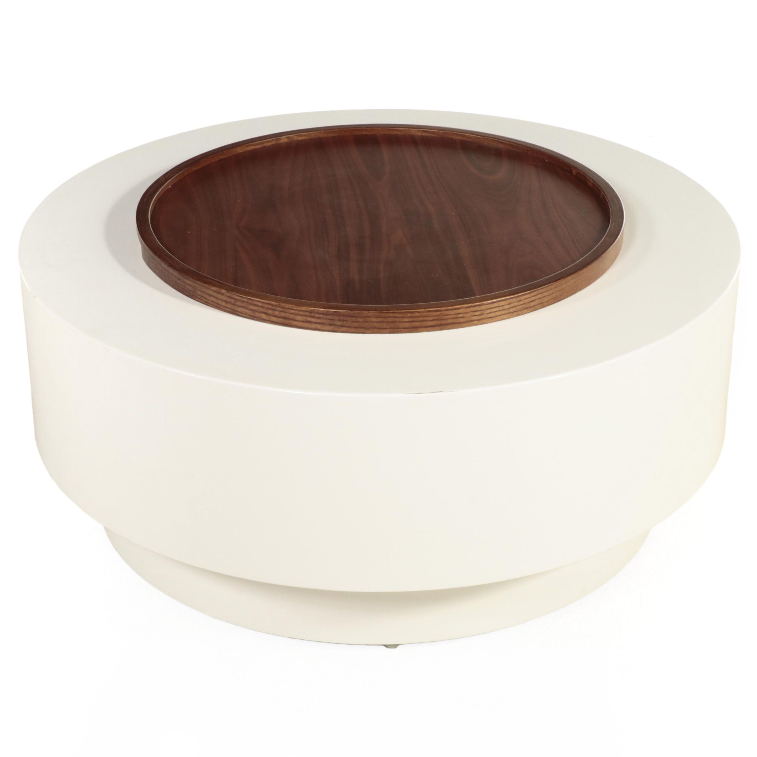 Lenny Kravitz for CB2 Ya Ya Storage Coffee Table with Walnut Tray