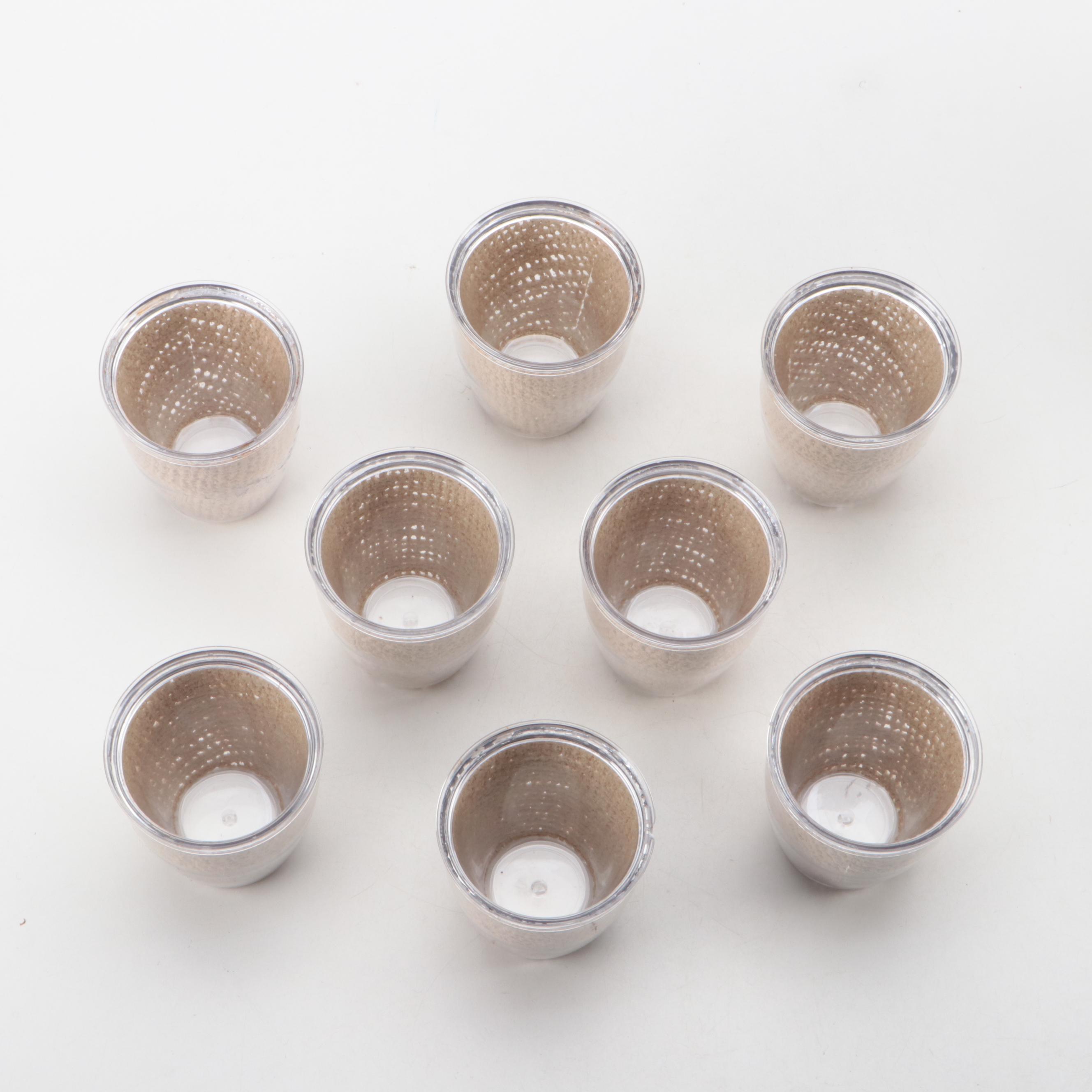 Mid Century Modern Style Rattan Ice Bucket with Tumblers and Tray