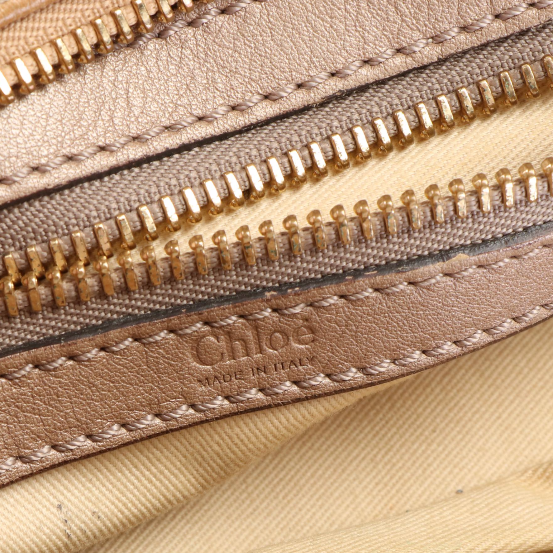 Chloe Beige Bay Leather Satchel Handbag