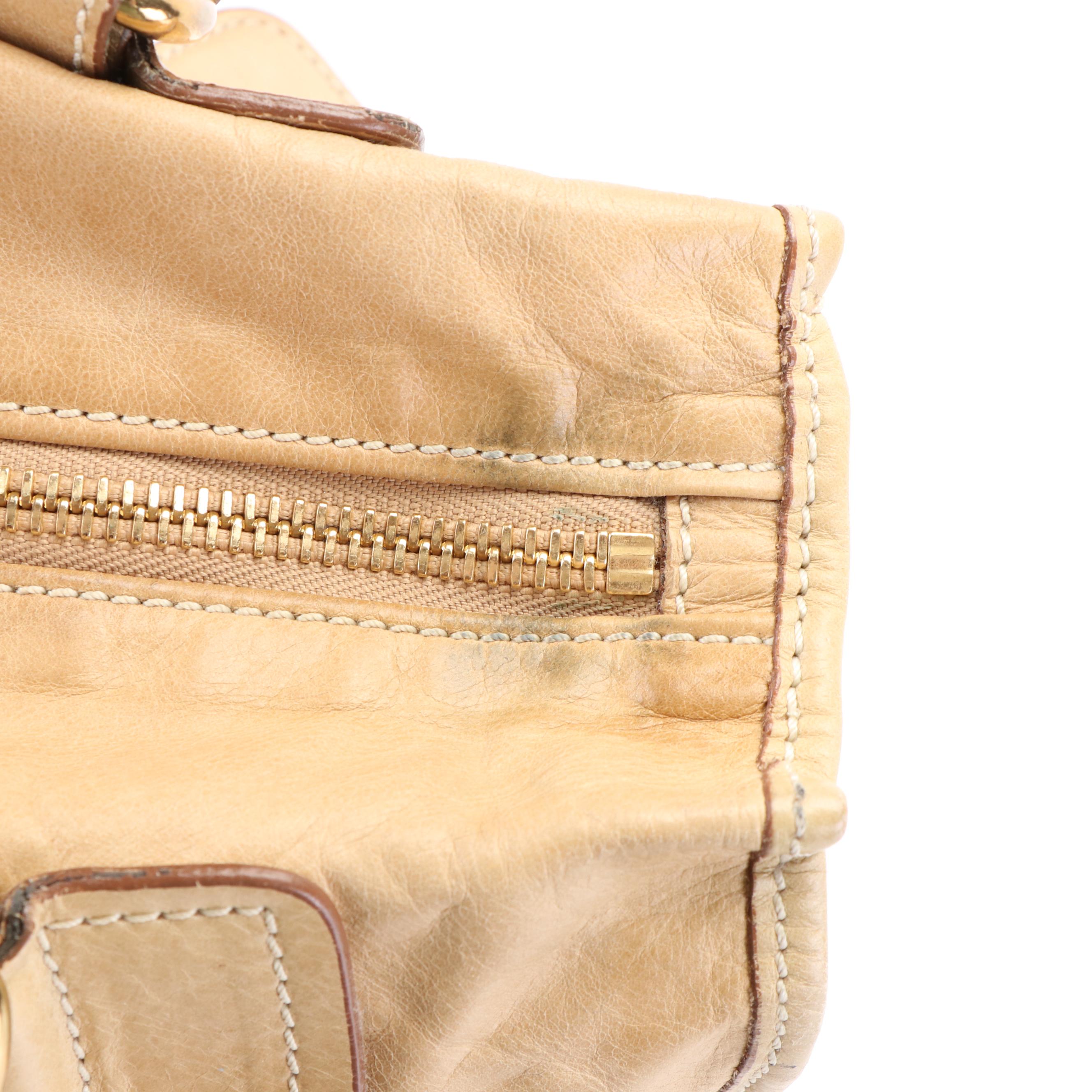 Chloe Beige Bay Leather Satchel Handbag