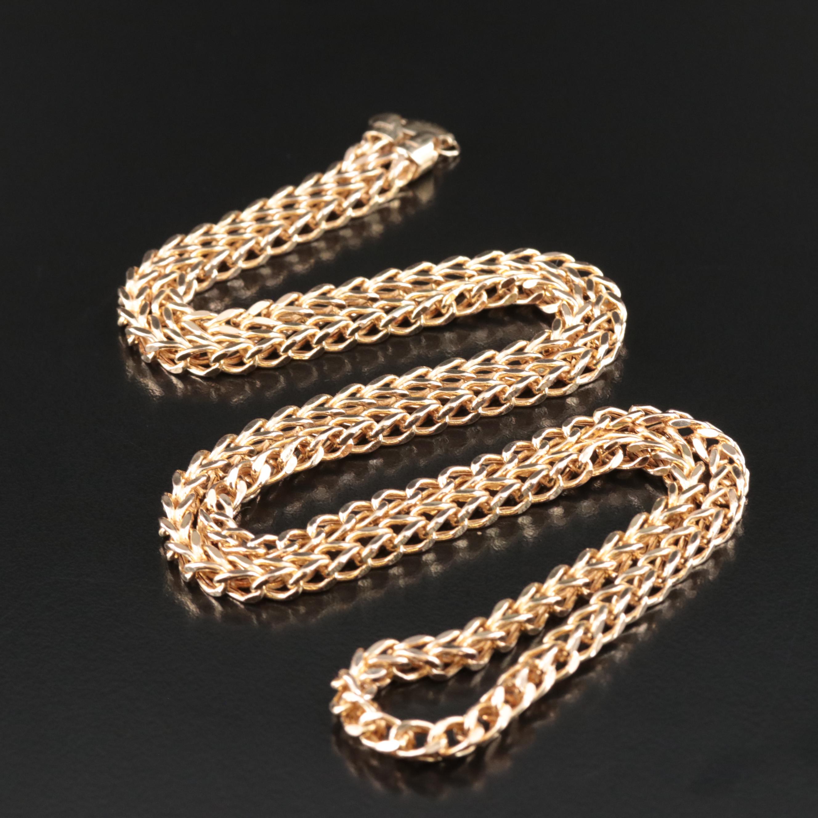 10K Foxtail Link Chain Necklace
