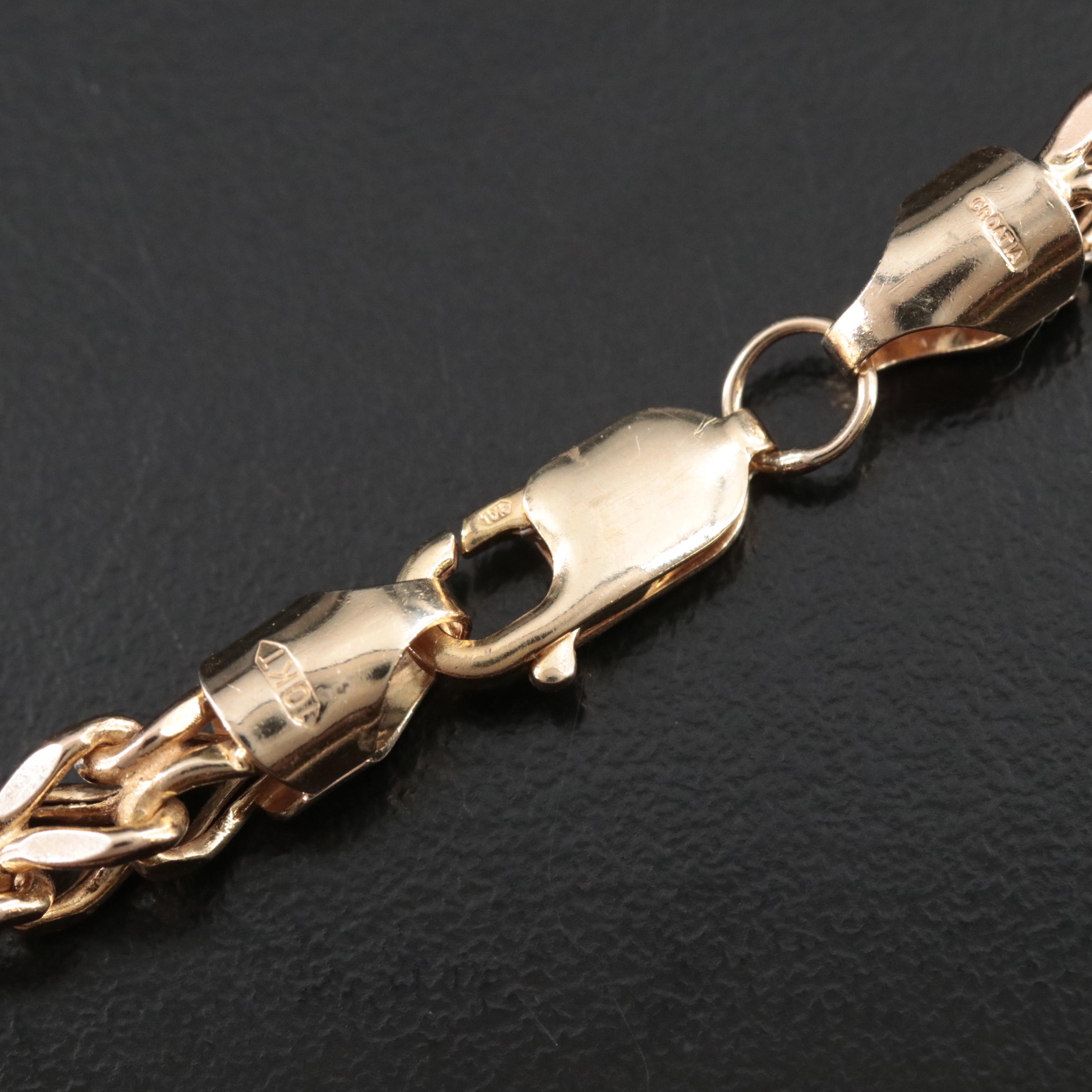 10K Foxtail Link Chain Necklace