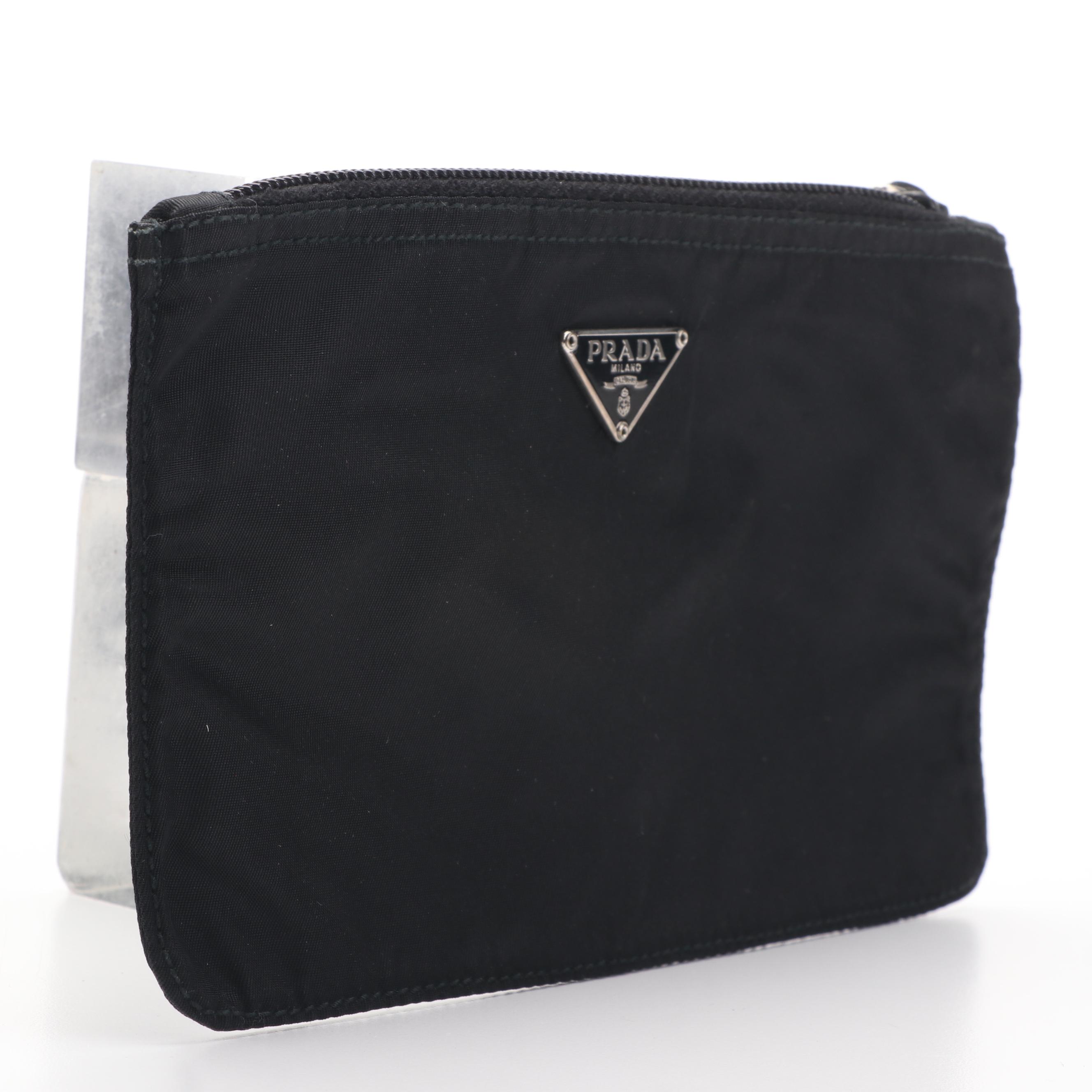 Prada Tessuto Black Nylon Clutch Bag