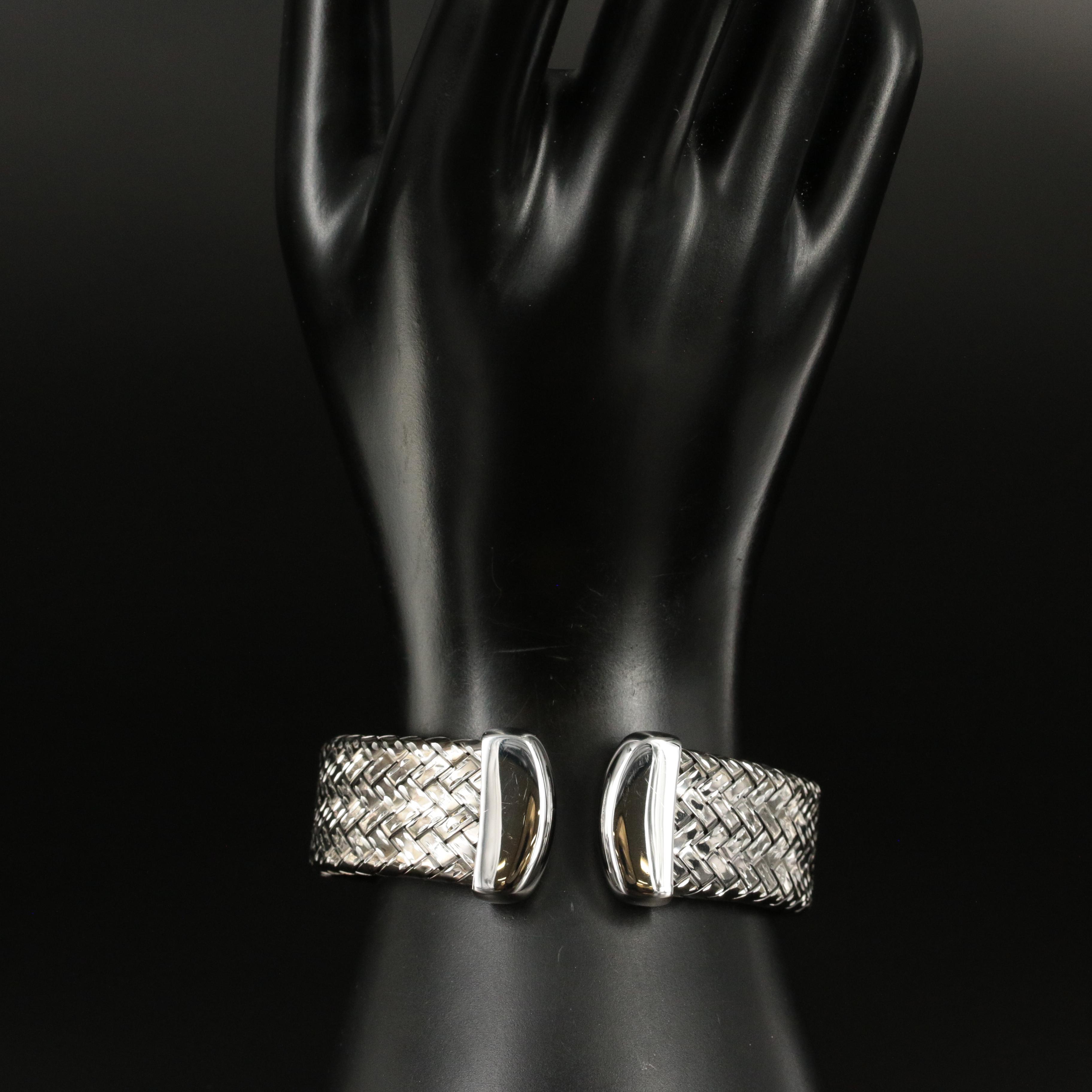 Roberto Coin "Fifth Season" Sterling Woven Cuff Bracelet