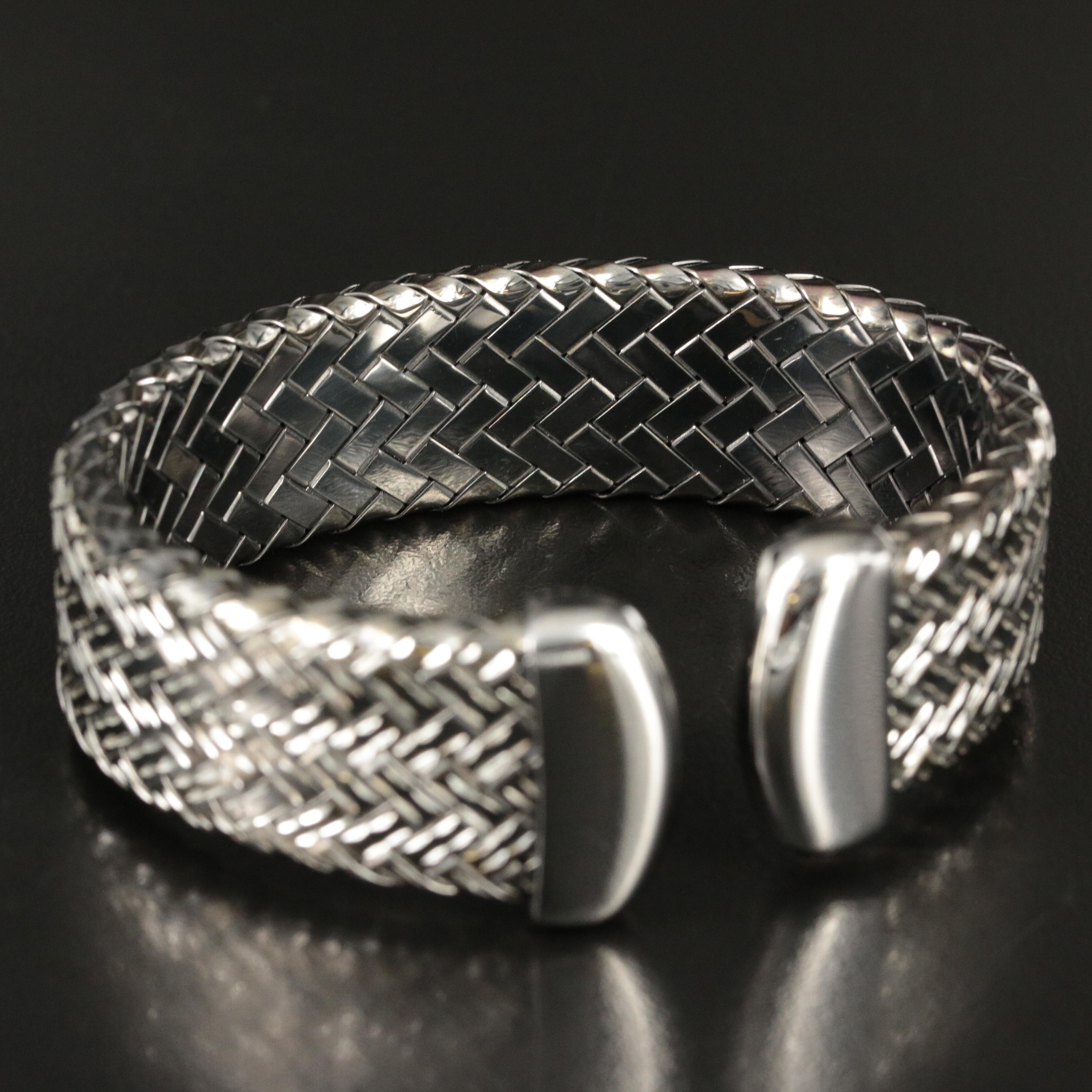 Roberto Coin "Fifth Season" Sterling Woven Cuff Bracelet