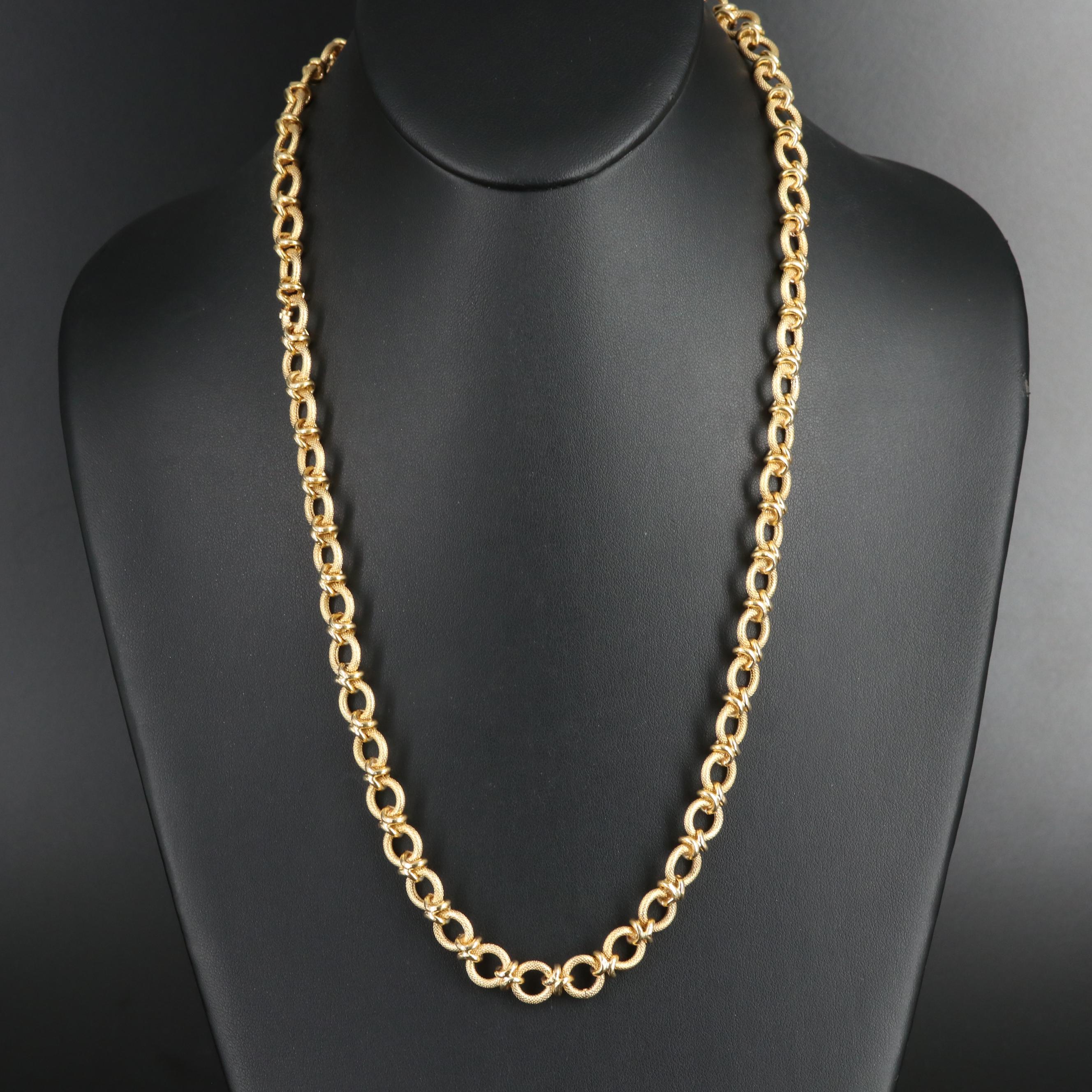 18K Fancy Link Necklace