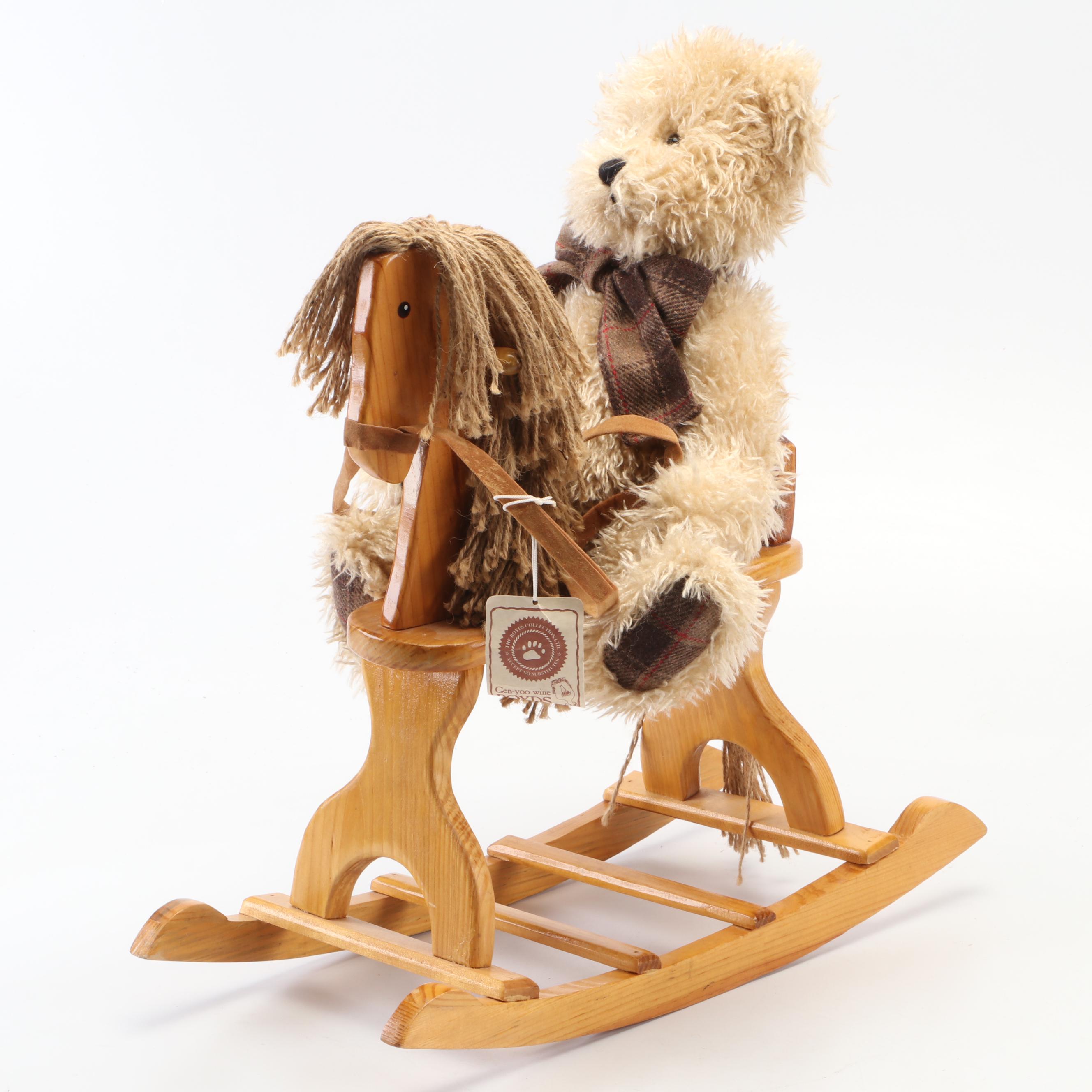 Boyds Bears Head Bean Heirloom Collection "Percy P. Pawsley" with Rocking Horse