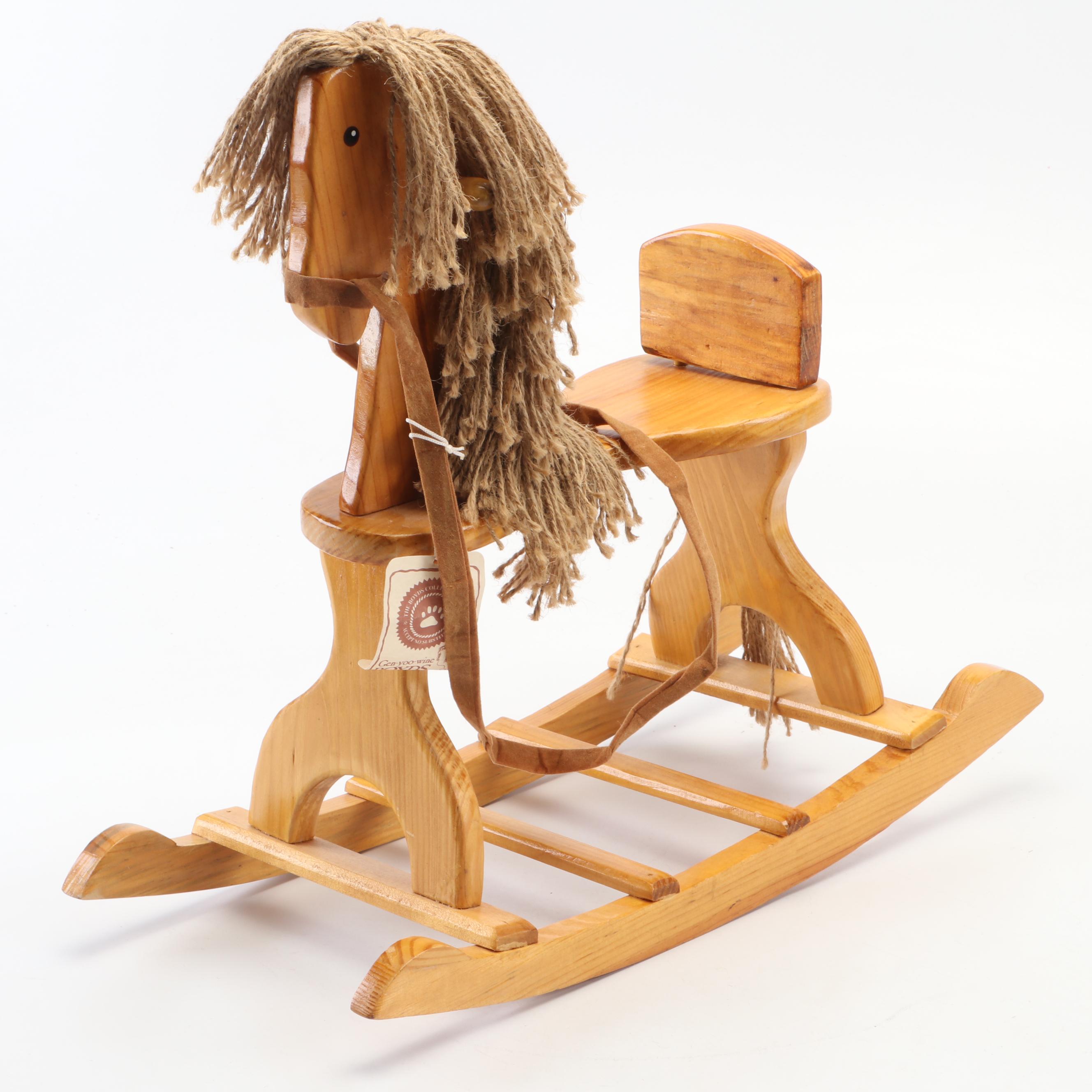 Boyds Bears Head Bean Heirloom Collection "Percy P. Pawsley" with Rocking Horse