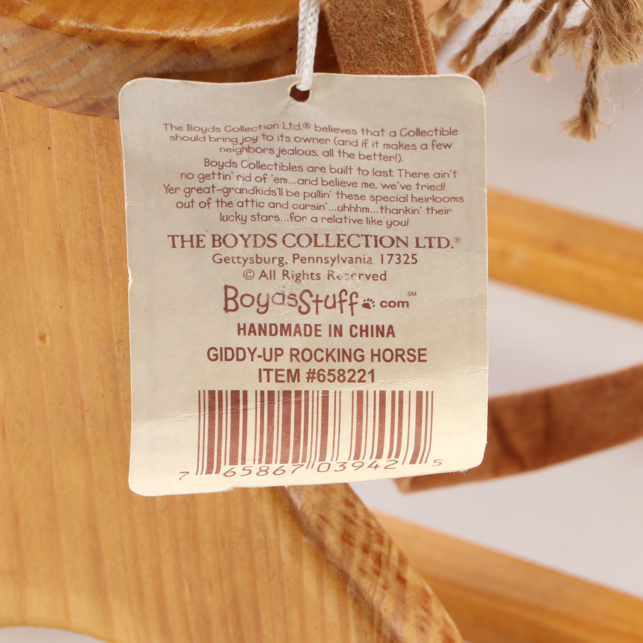 Boyds Bears Head Bean Heirloom Collection "Percy P. Pawsley" with Rocking Horse