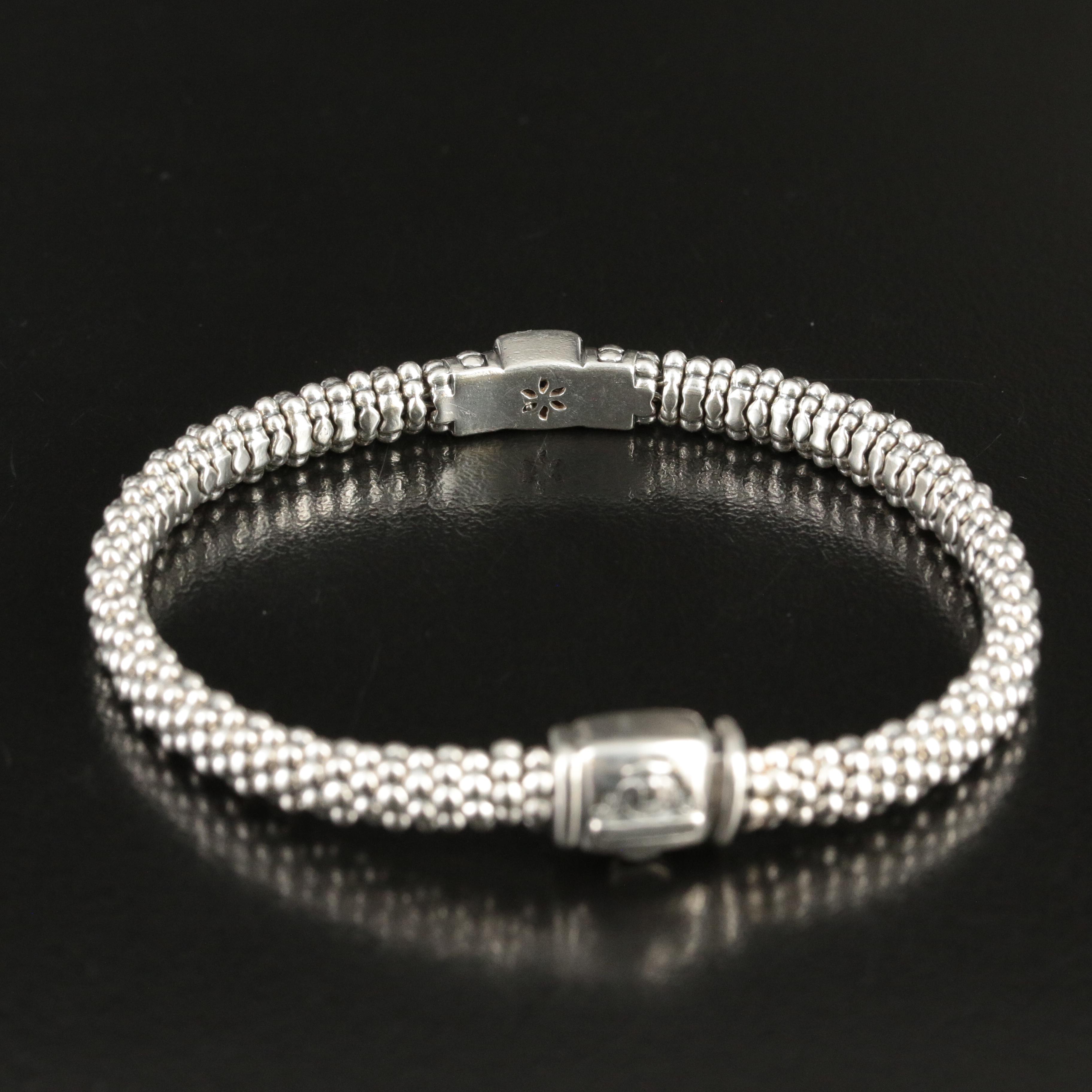 Lagos Sterling 0.11 CTW Diamond Square Station Bracelet