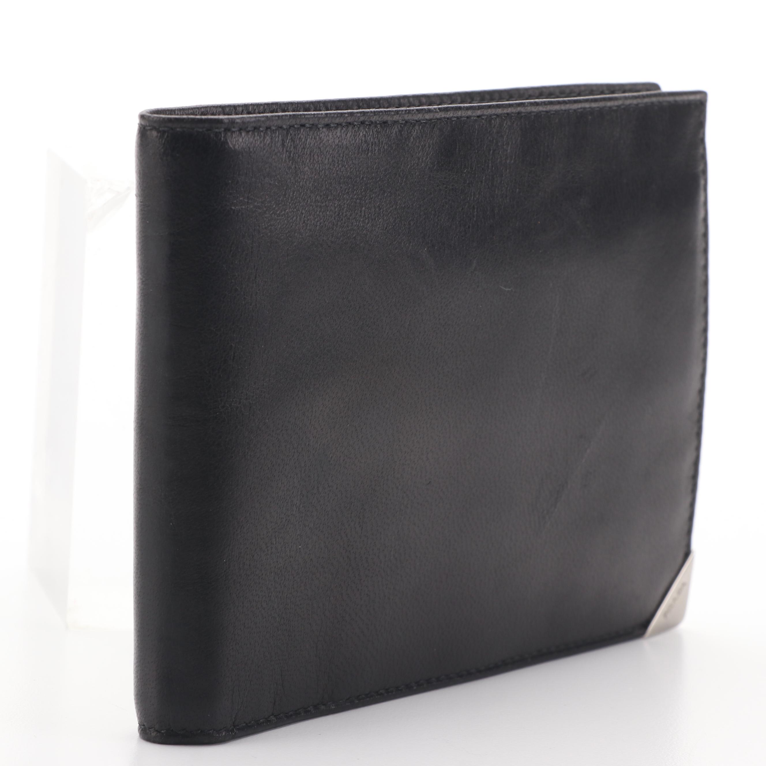 Prada Black Lambskin Bifold Wallet