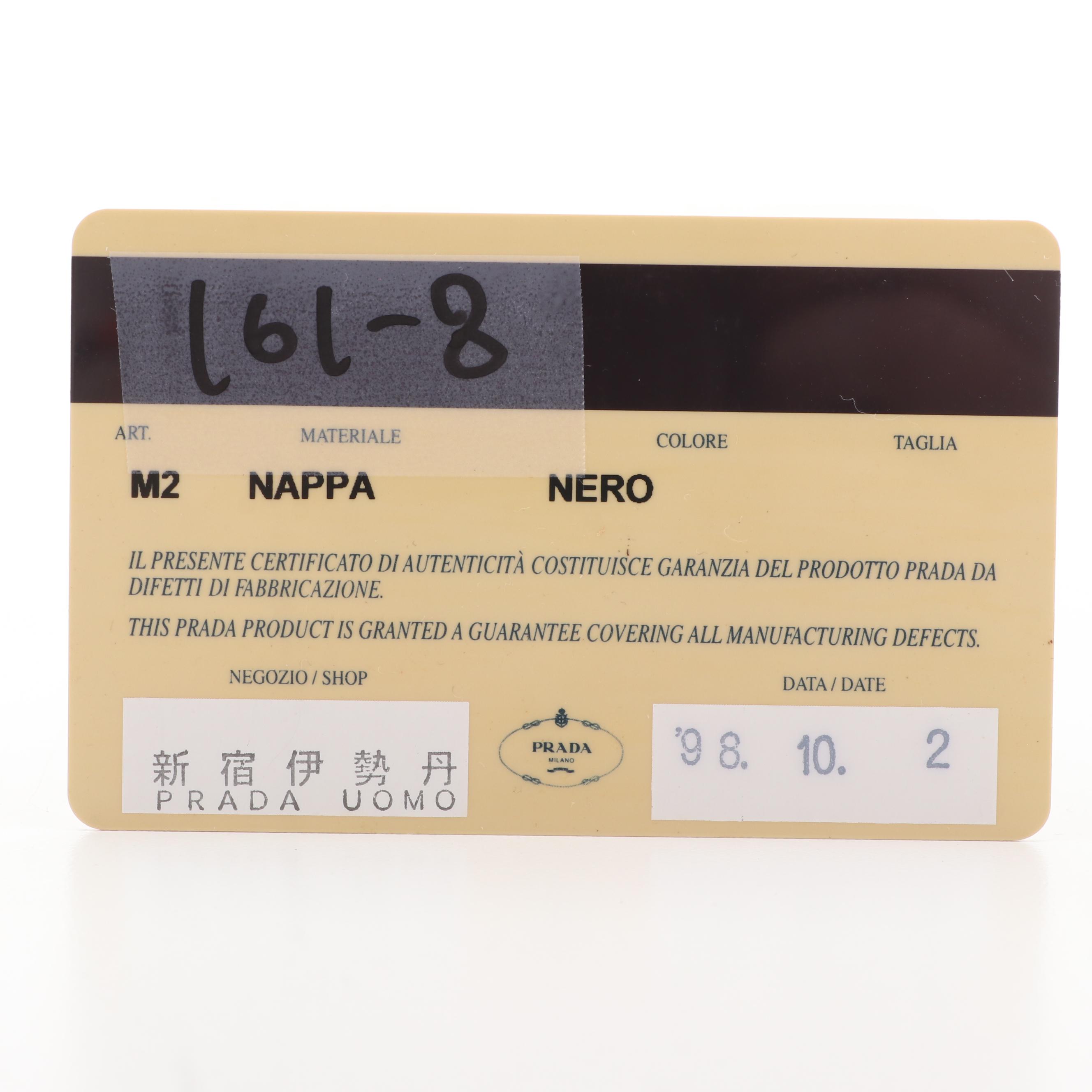 Prada Black Lambskin Bifold Wallet