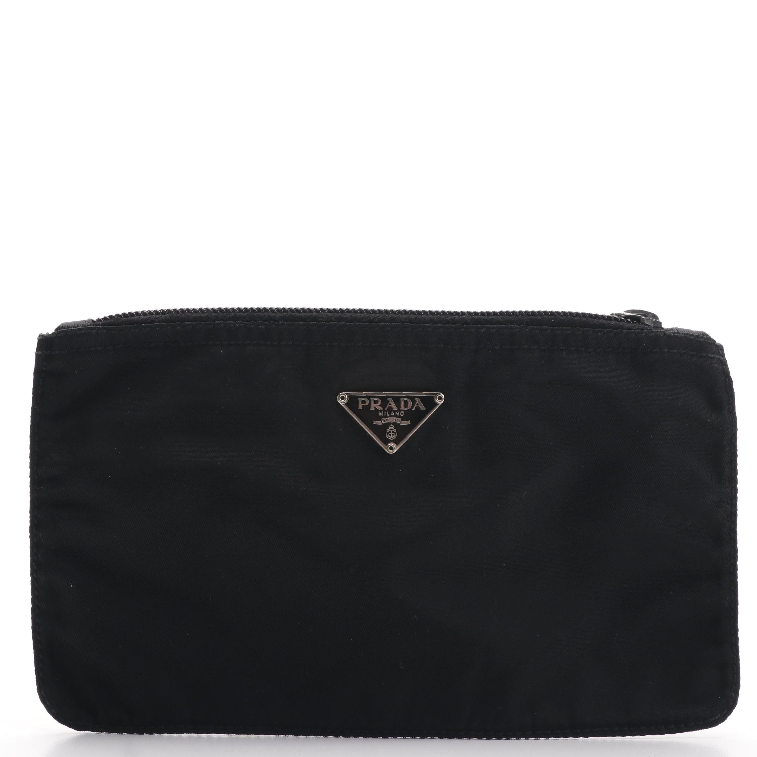 Prada Tessuto Black Nylon Clutch Bag