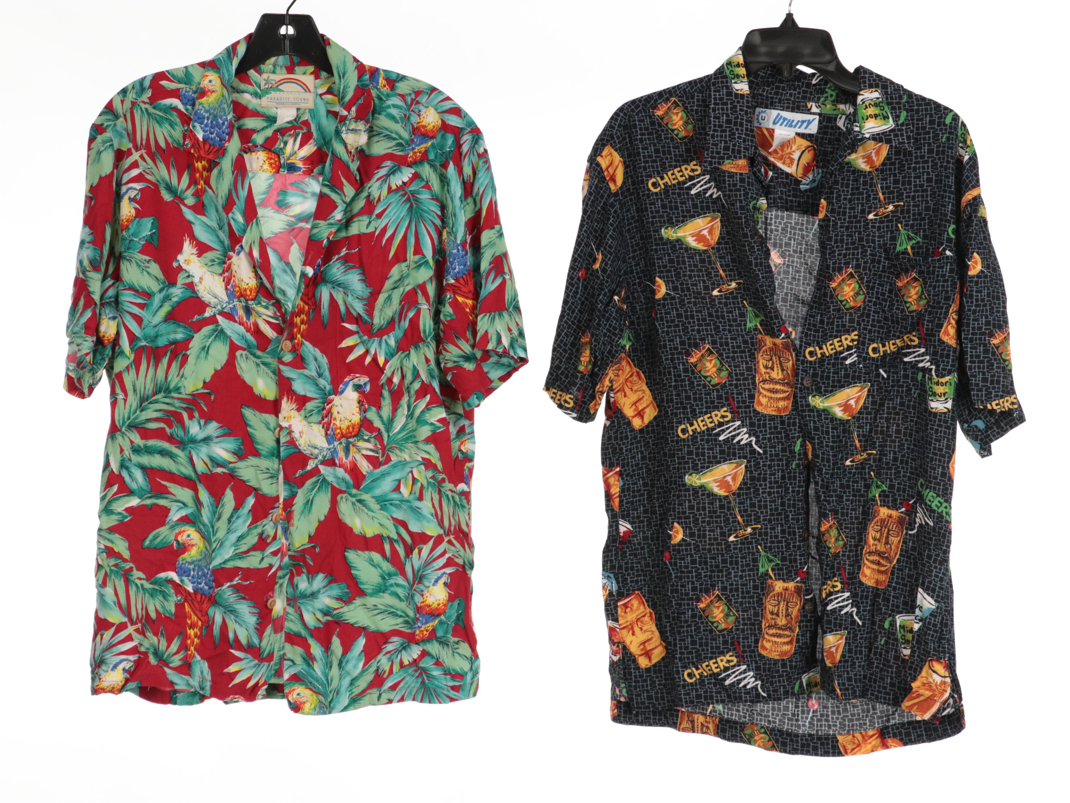 Men's Hawaiian and Printed Button-Up Shirts