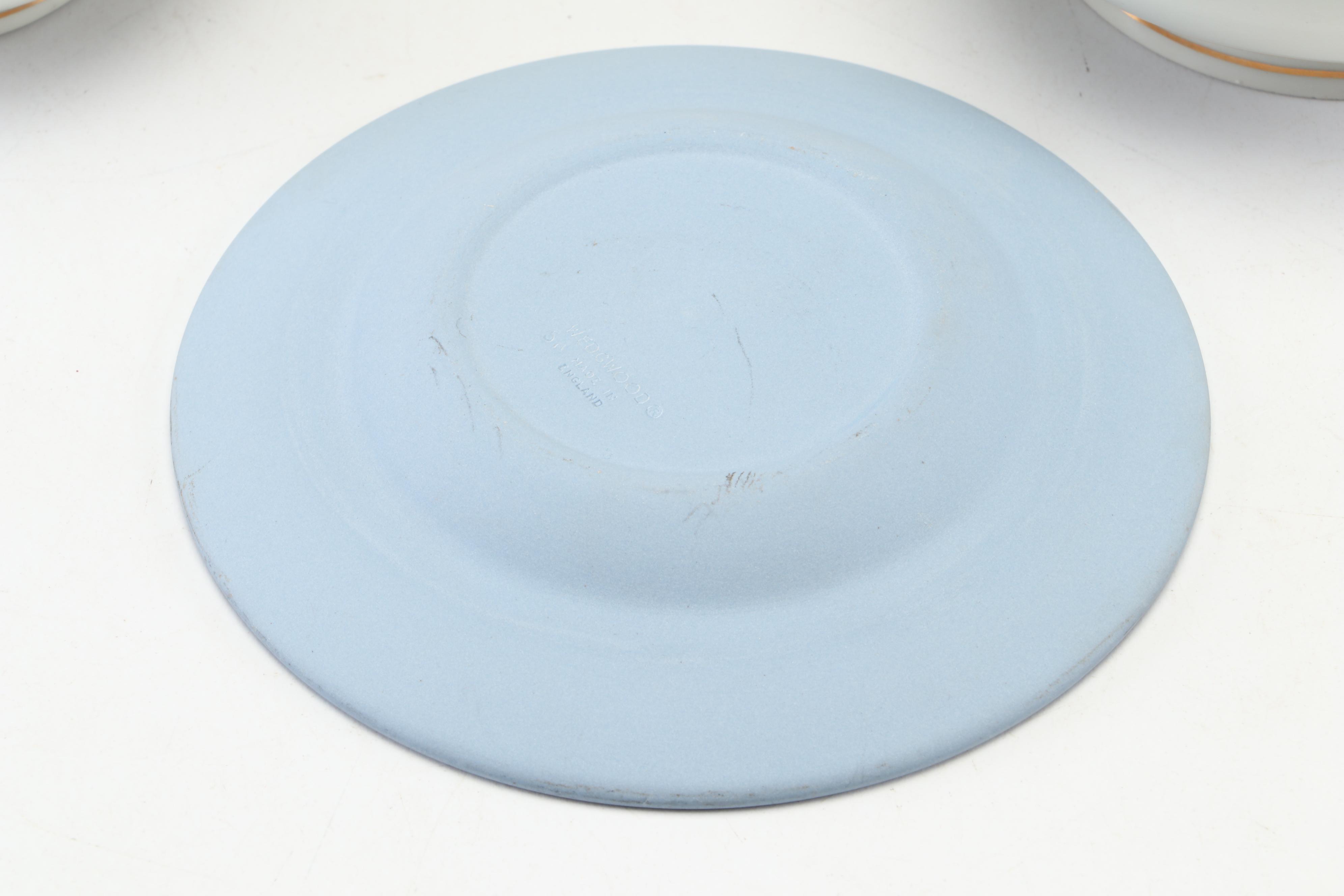 Enoch Wedgwood "Royal Blue" Plate with Haviland Sugar and Creamer and More